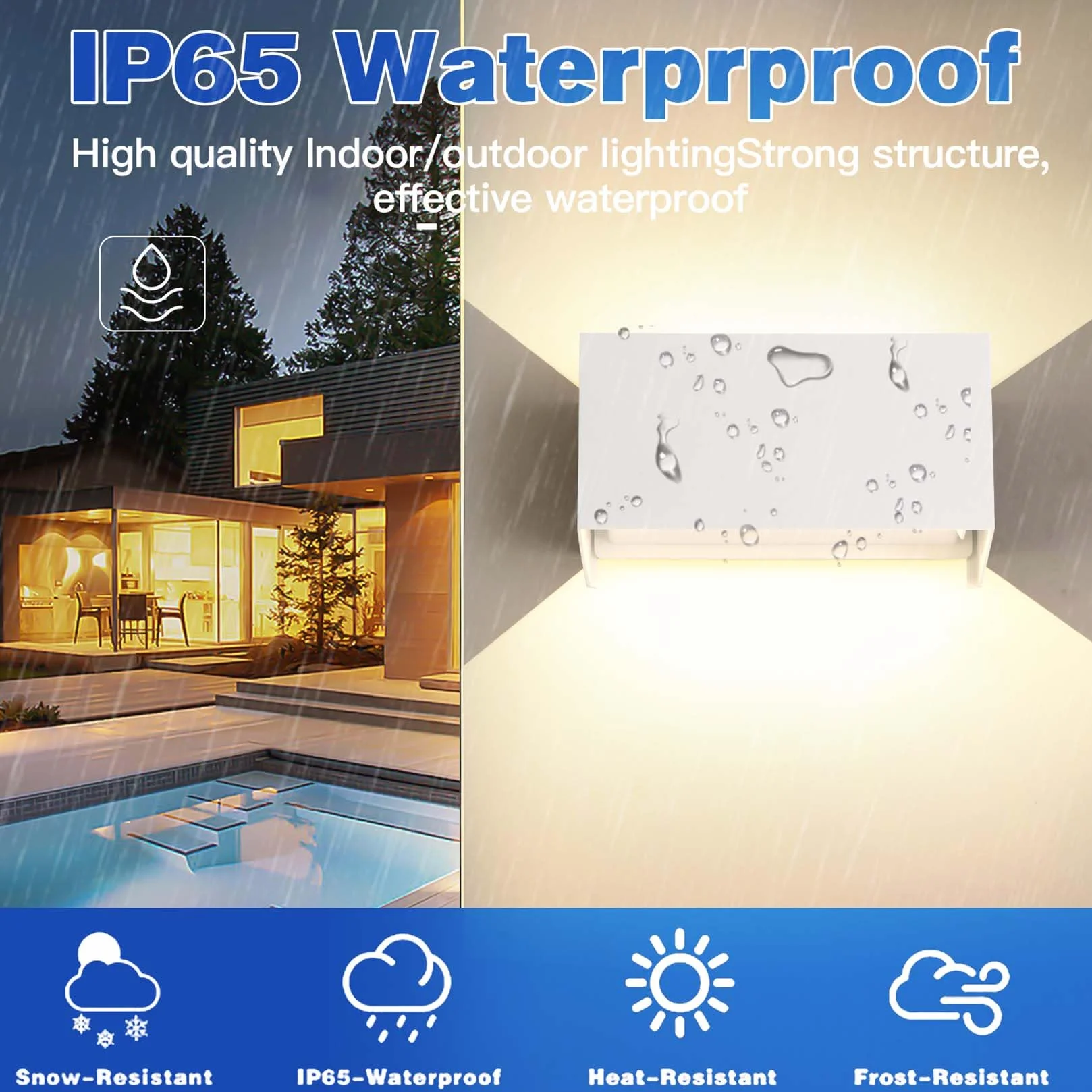 FUPE 25W LED Aplique Pared Exterior Interior IP65 Impermeable Apliques Pared Exterior Lámpara de Pared Aluminio Moderno Aplique Blanco 3000k Luz Cálida, Ángulo de luz Ajustable, Fácil de instalar
