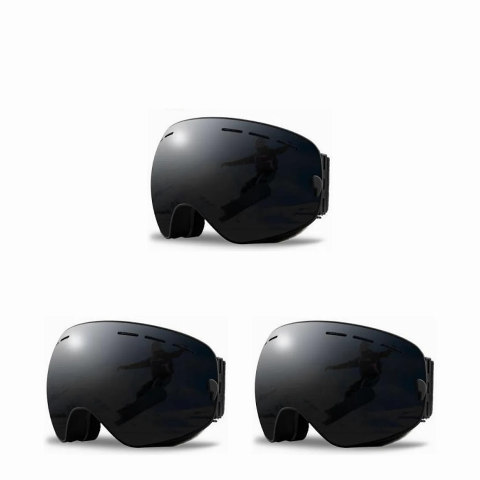 Gafas de esquí 1/2/3P Gafas de esquí duraderas - Gafas de montañismo de arena Gafas - Gafas de esquí antiniebla - Gafas de radiación - Gafas de viento para exteriores (Color: 12 2 piezas) (09 3