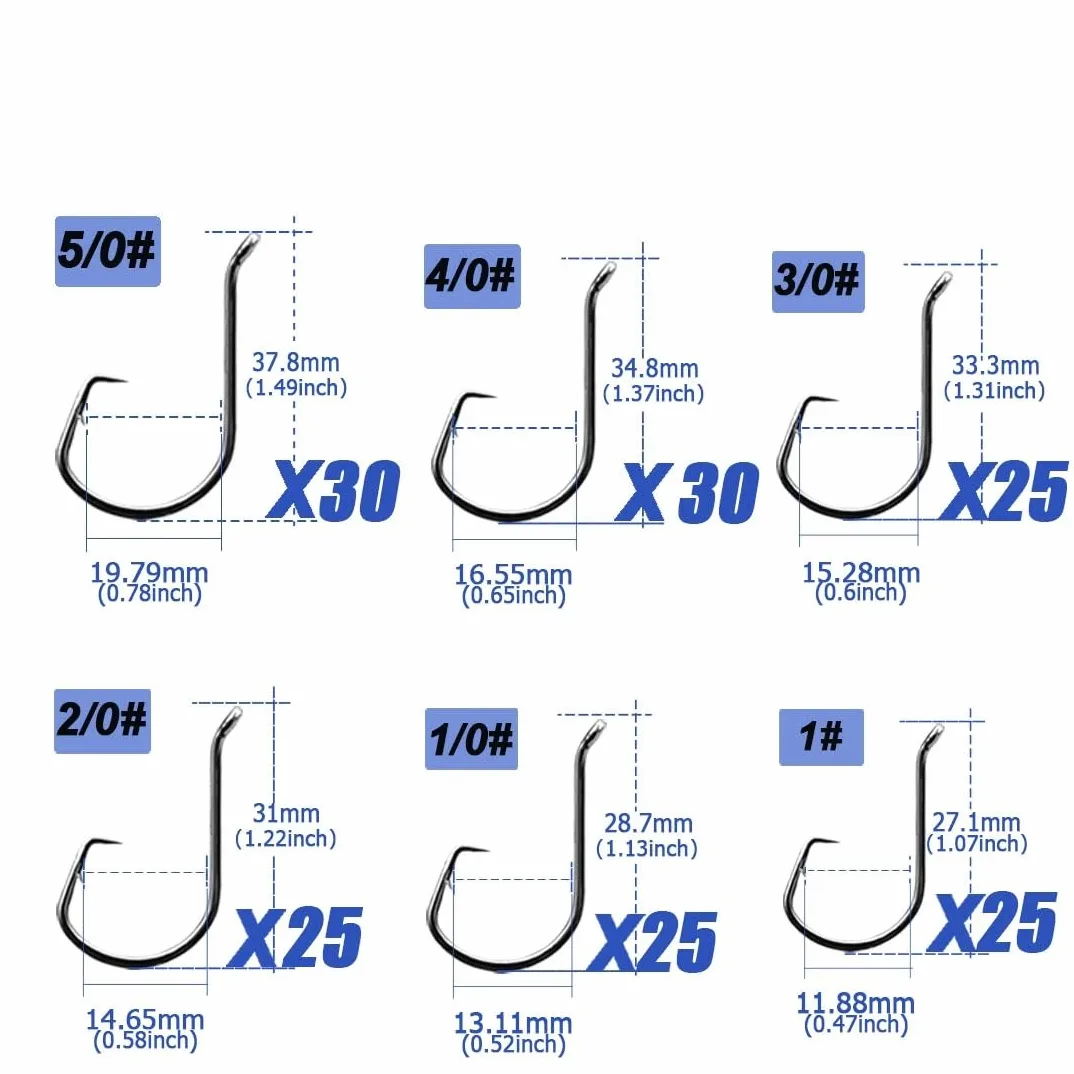 Anzuelos de Pesca Kit de anzuelos Circulares Pesca, 90-210 Uds., for Agua Salada, Surf, bagre, Pulpo, lubina, compensación