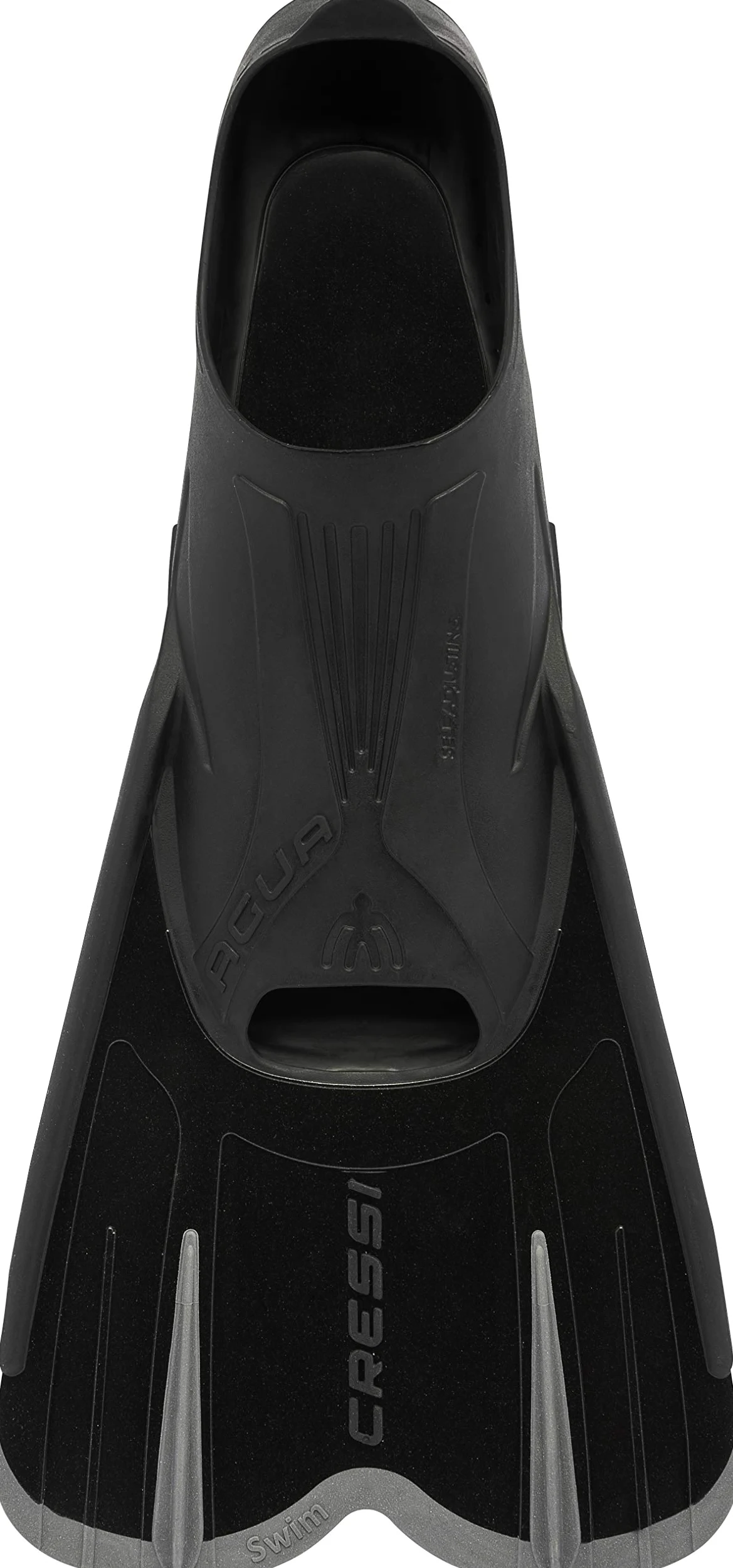 Cressi Agua Short Aletas de Snorkeling, Unisex Adulto, Negro/Plata, 45/46 + Mexico Tubo De Snorkel, Unisex-Adult, Negro, Un Tamaño