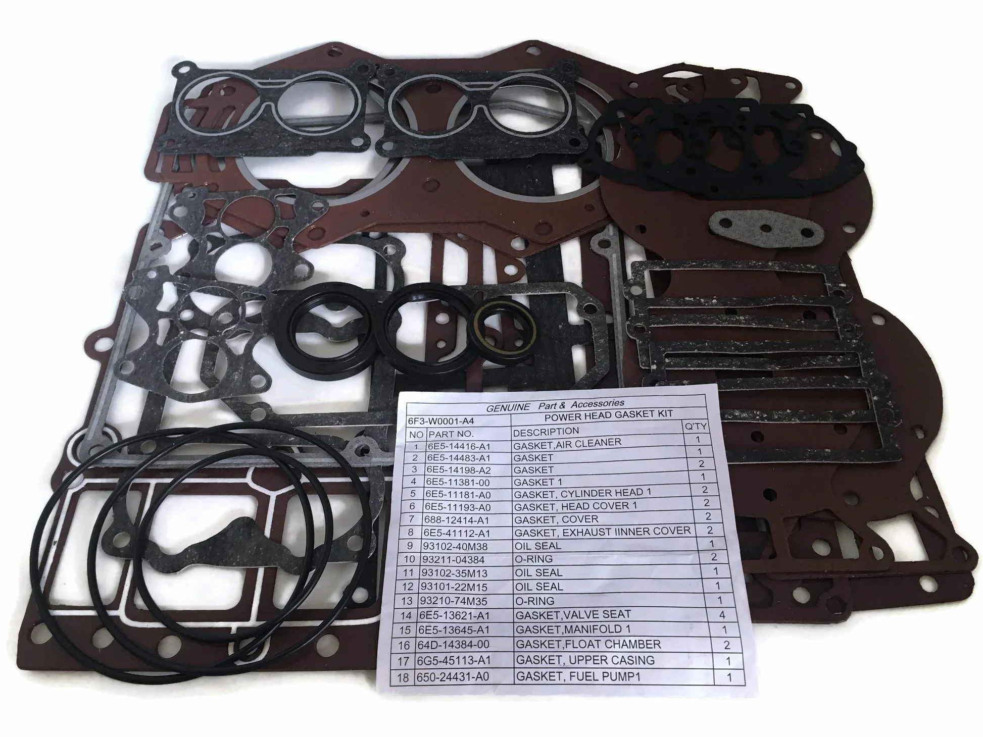 Kit de juntas de juntas de cabeza de potencia del motor de bote ITACO 6F3-W0001-A4 6F3-W0001-A5 A0 6F3-W0001-00 01 02 compatible con Yamaha V4 fuera borda 115CV 130HP Motor Marine de 2 tiempos