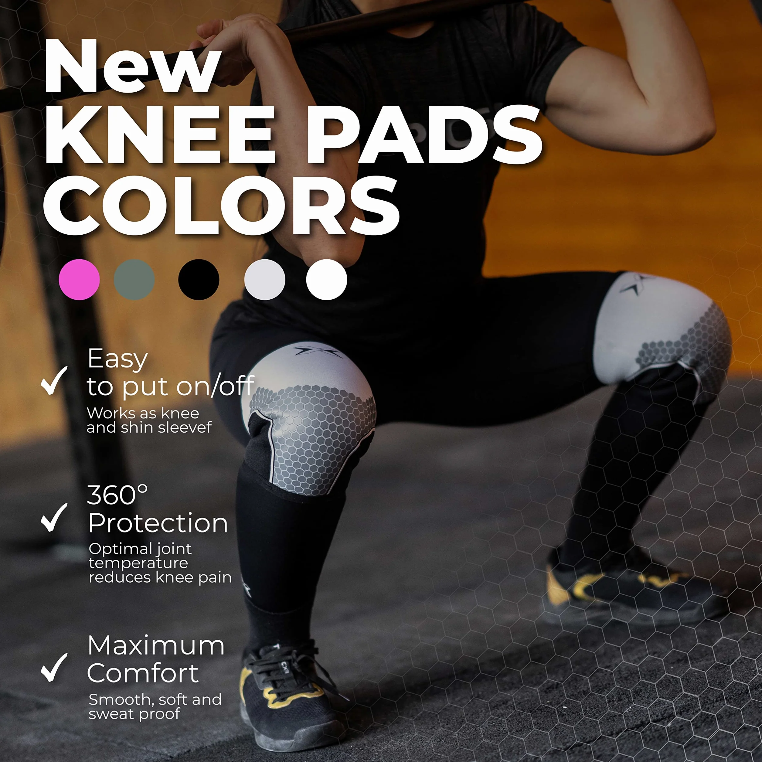 PICSIL Rodilleras Hex Tech Cross Training Powerlifting Neopreno 5/7mm Protección Tendón Rotuliano