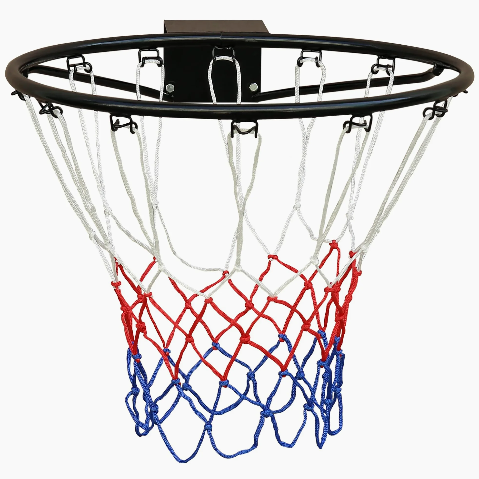 Aro de Baloncesto de Hierro con Red, para Pared, Negro, 45 cm