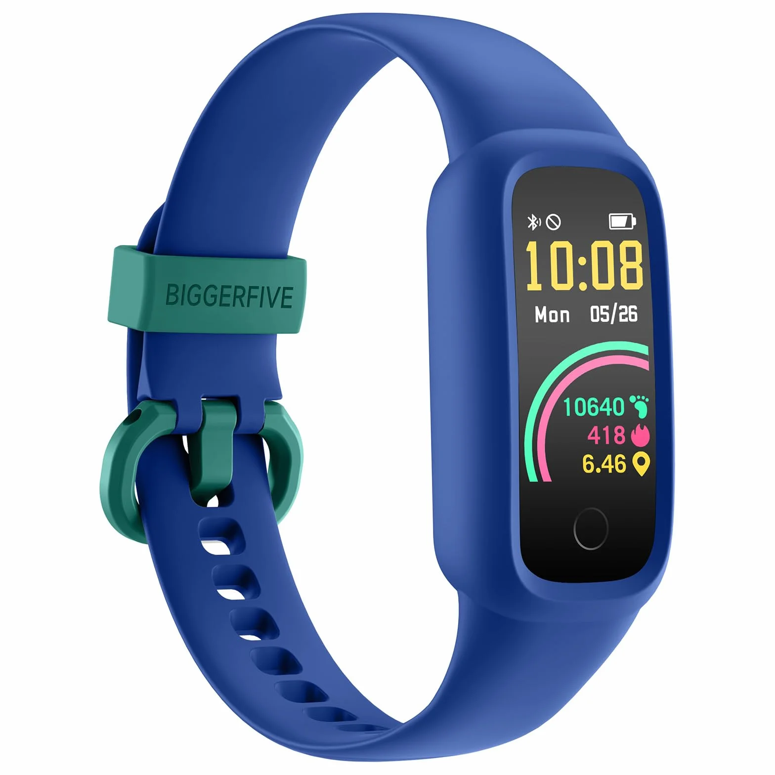 BIGGERFIVE Vigor 2 L Reloj Fitness para Niños y Niñas de 5 a 15 Años, Rastreador de Actividad, Monitor de Frecuencia Cardíaca y Sueño, Impermeable IP68, Podómetro, Contador de Calorías, Azul