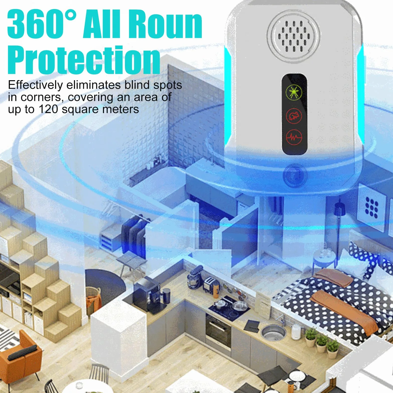 Repelente Ultrasónico de Plagas, Mosquitos y Ratas Eléctrico (2 Pack)