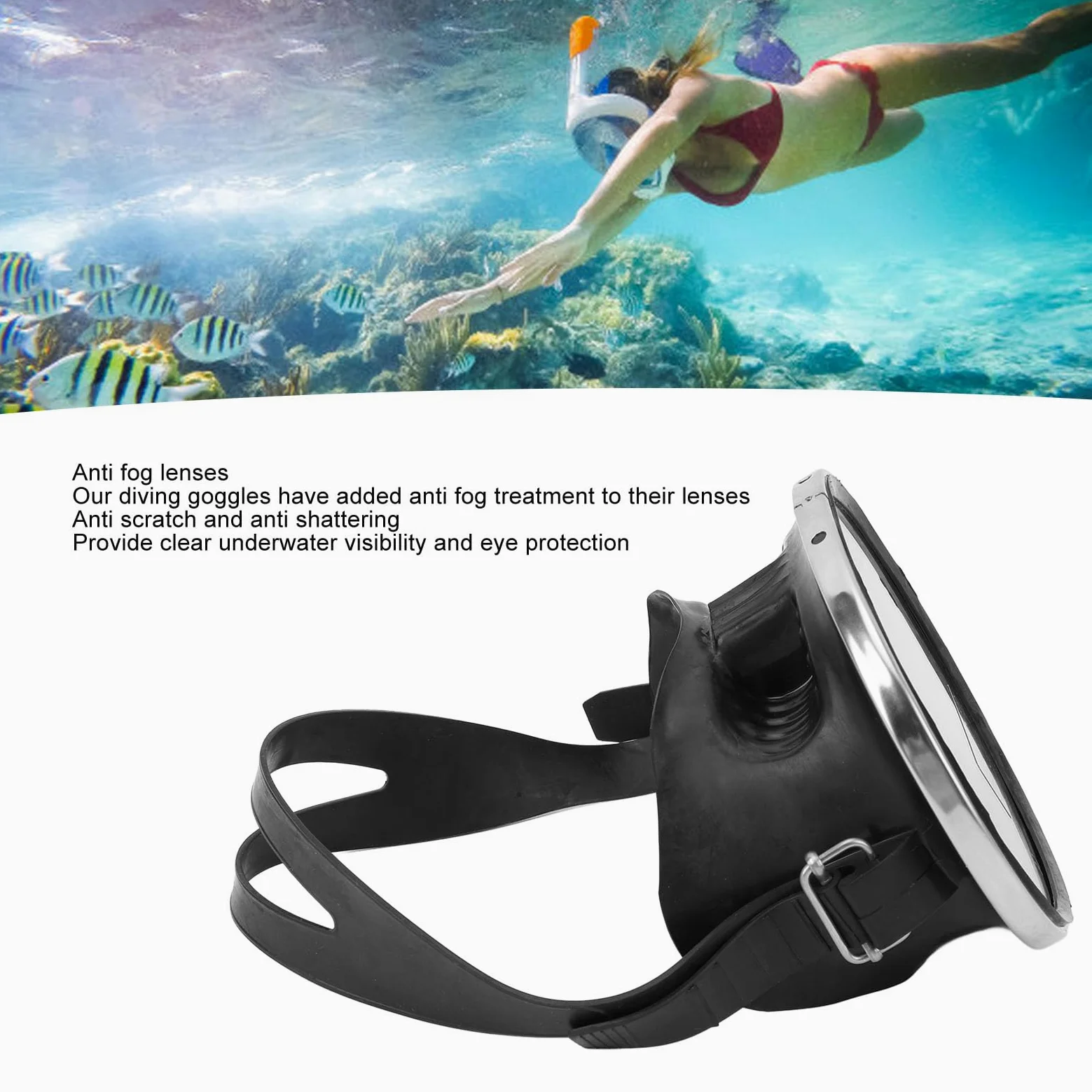 Gafas de Buceo de Alta Definición para Adultos con Lentes de Vidrio Templado para Fiestas en la Piscina con Visión Subacuática Clara