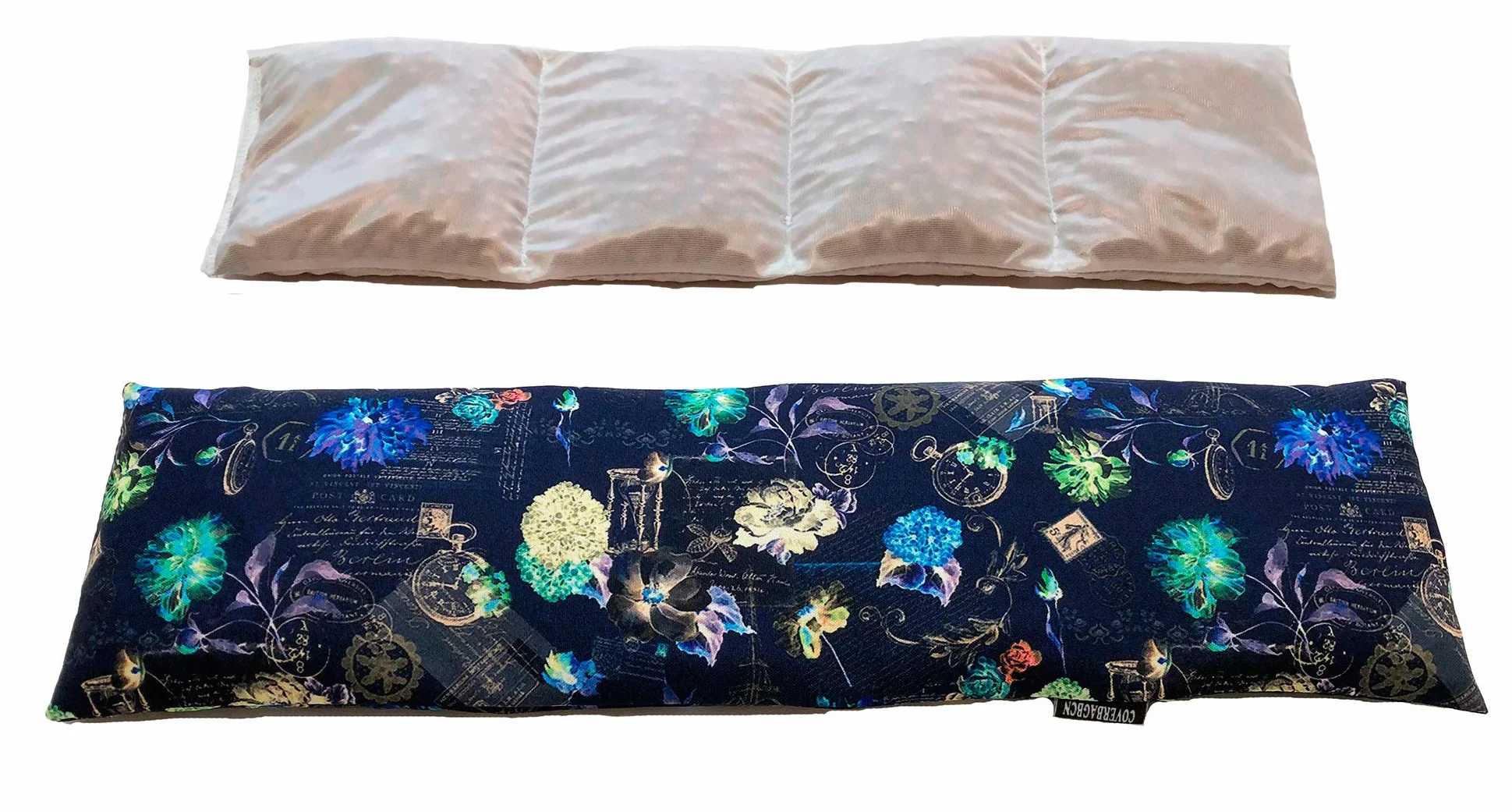 Saco Térmico Cervical con Huesos de Cereza 50 x 14 cm Doble Funda Azul