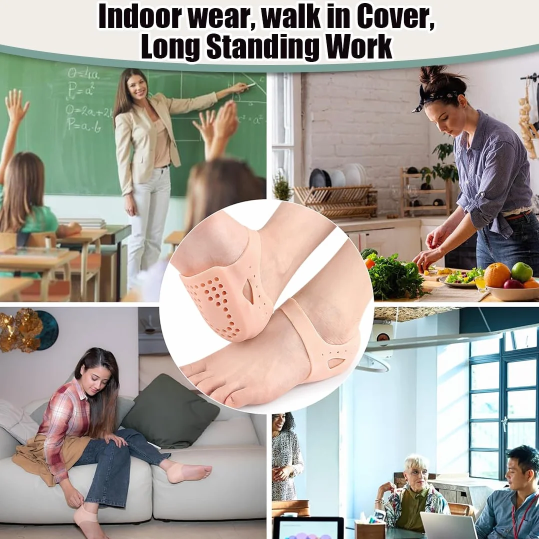 Protector de Talón de Gel para Fascitis Plantar - Copa de Talón, Talla 36-43, Alivia Dolor de Tendón de Aquiles