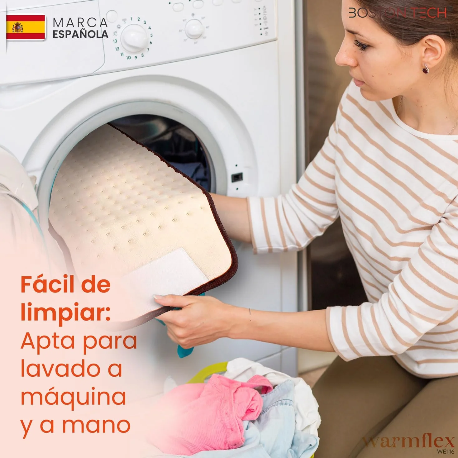 Almohadilla Térmica Eléctrica WarmFlex 29x69 cm Microfibra Calentamiento Rápido 3 Niveles Temperatura Lavable