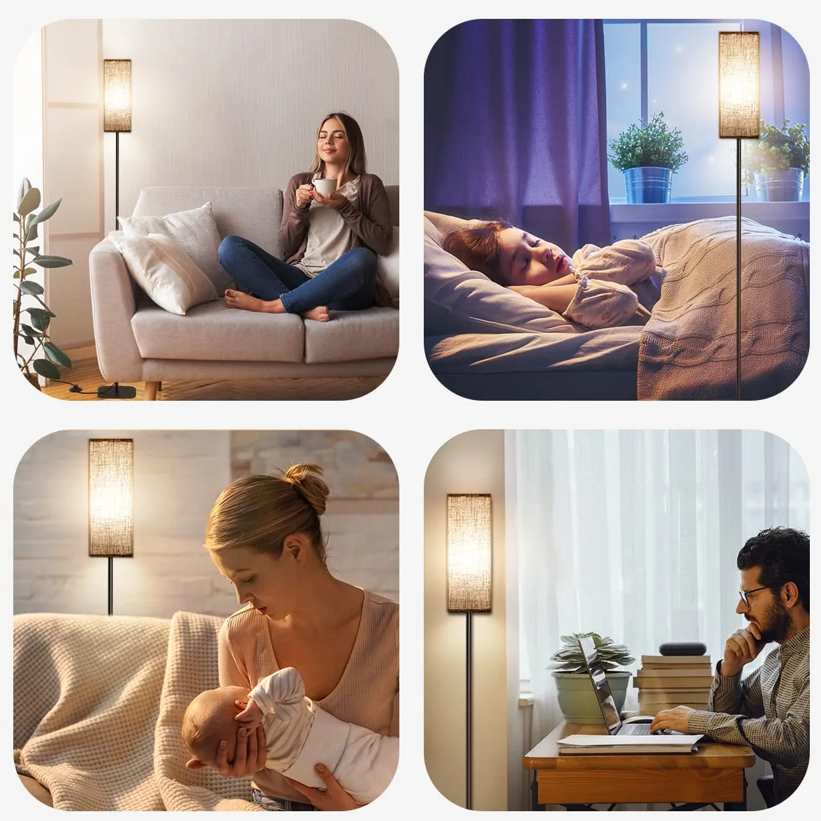 IPARTS EXPERT Lámpara de pie LED estilo moderno-retro, 67 po hauteur, pour salon