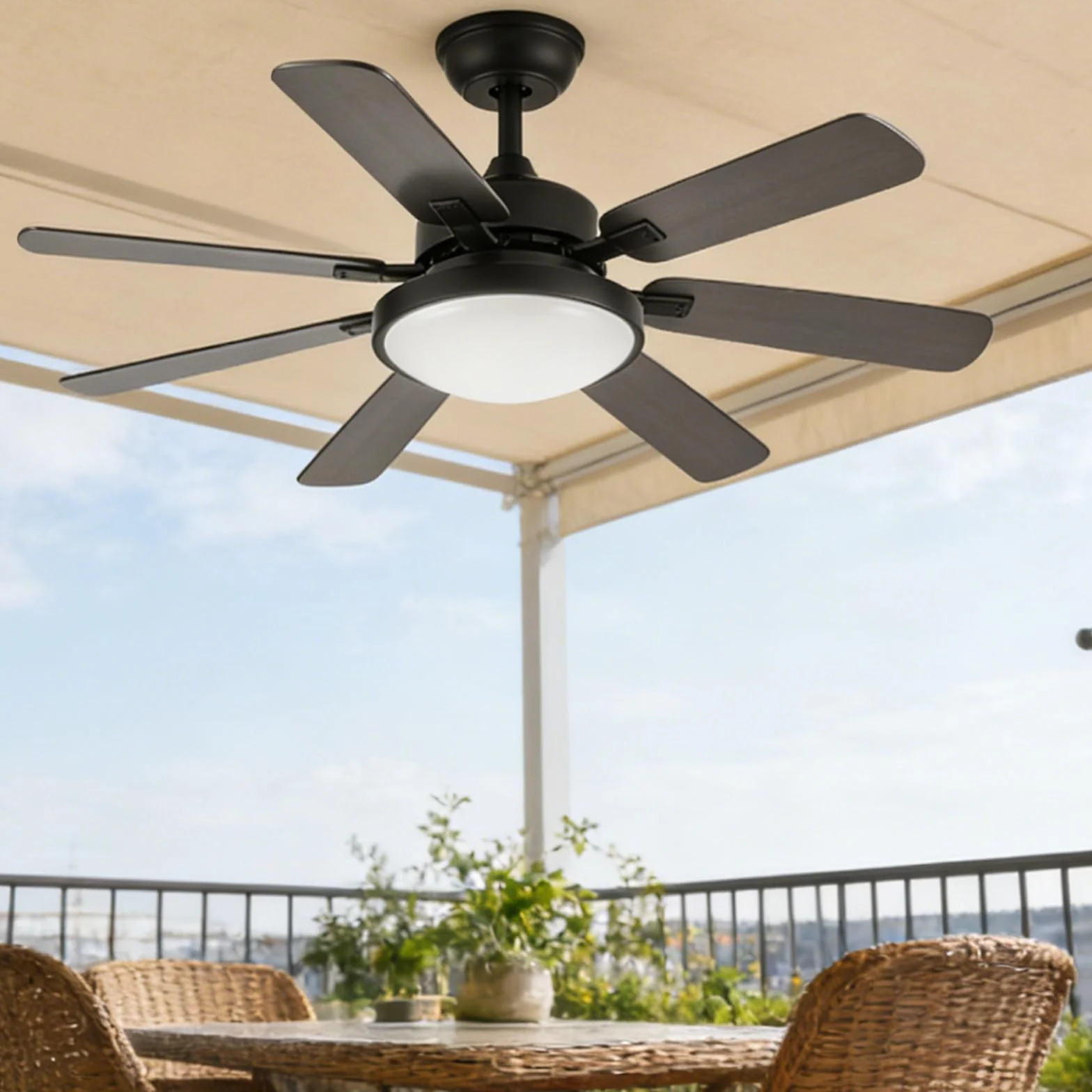 Toyvian Pantalla Lámpara Ventilador Techo Acrílico Blanco 21.5x21.5x7 cm Interior Moderna