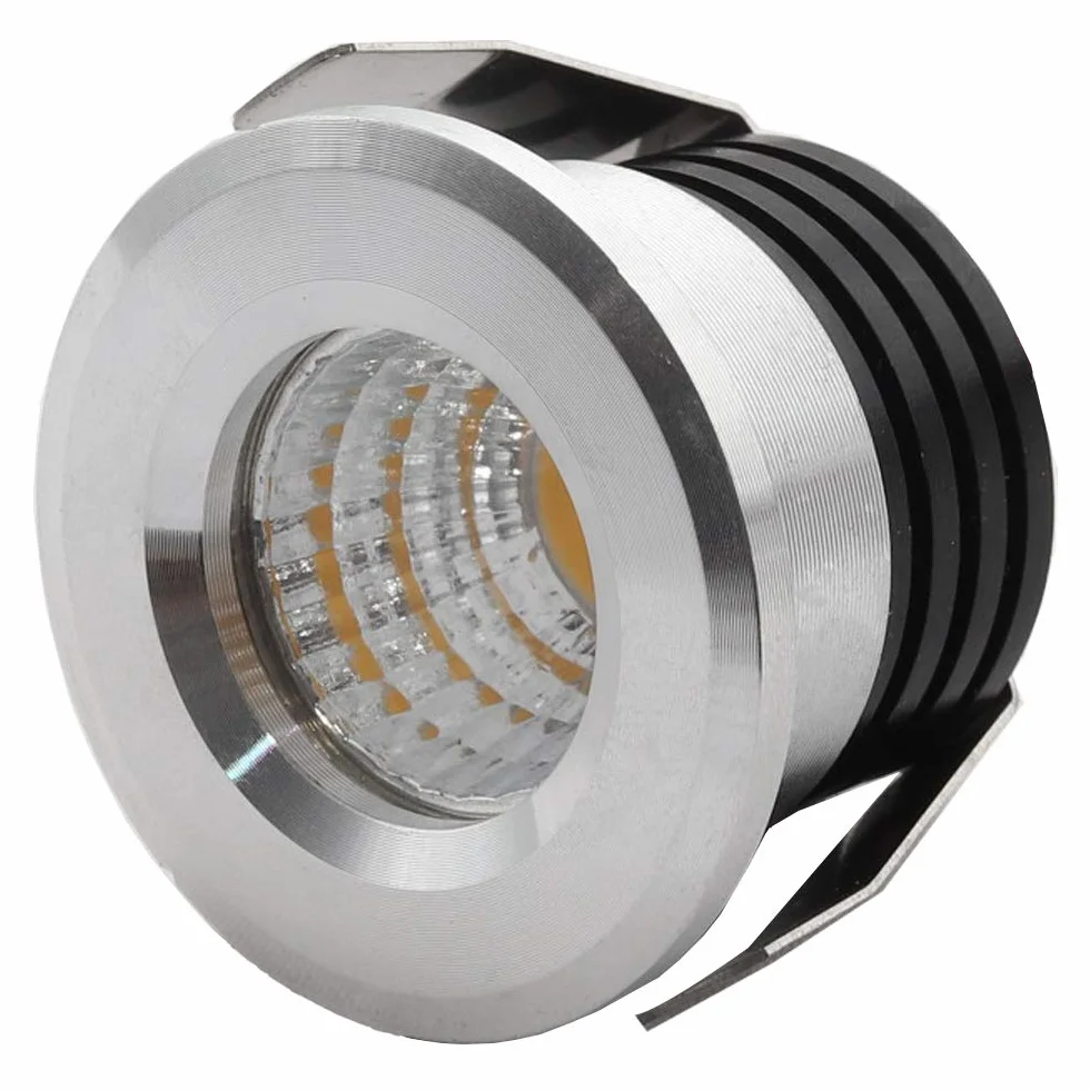 Minifocos LED empotrables 3W blanco cálido para vitrina iluminación interior, incluye transformador
