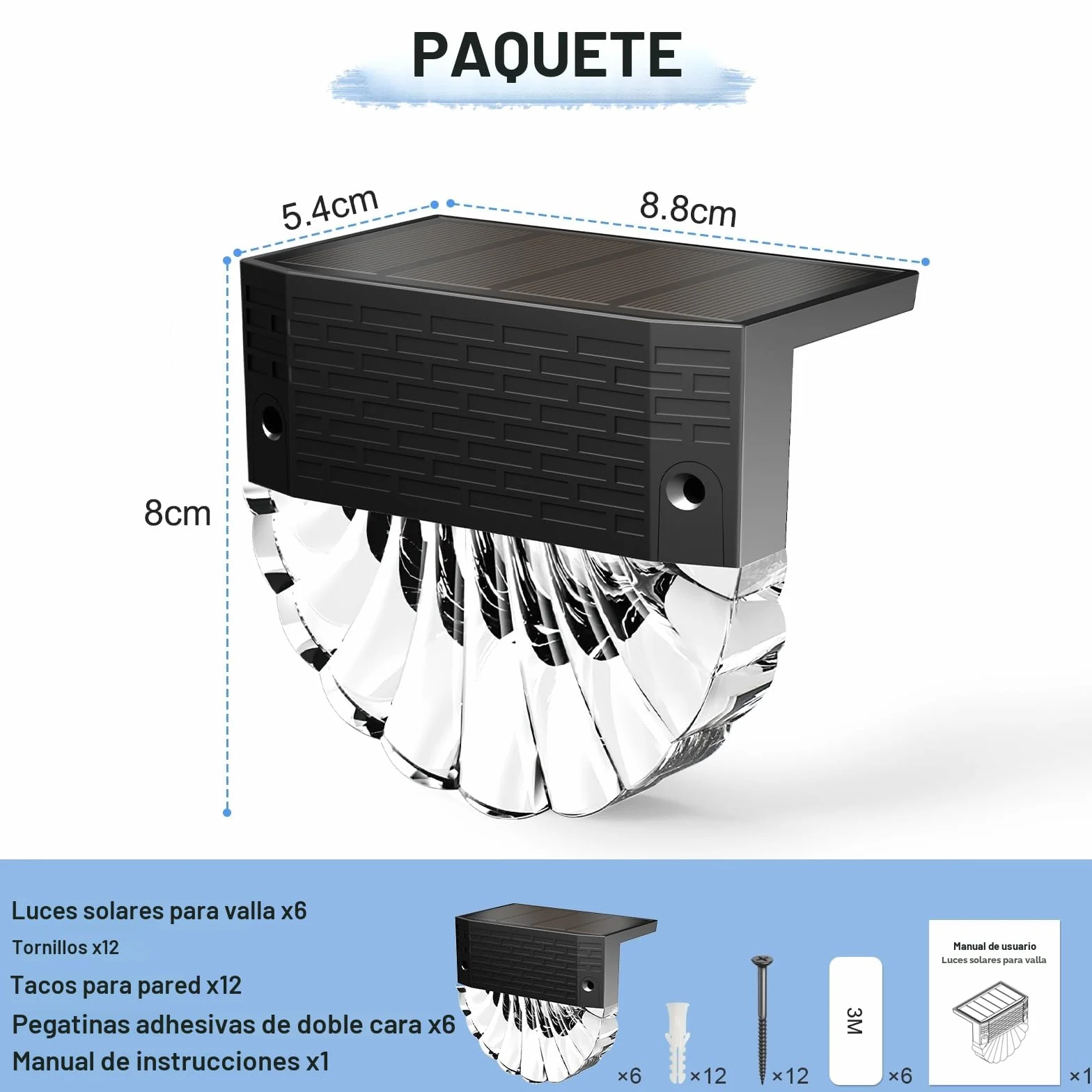 FIFlying Luces Solares LED Exterior Jardin 6 Piezas IP65 Impermeable Focos LED Auto ON/OFF