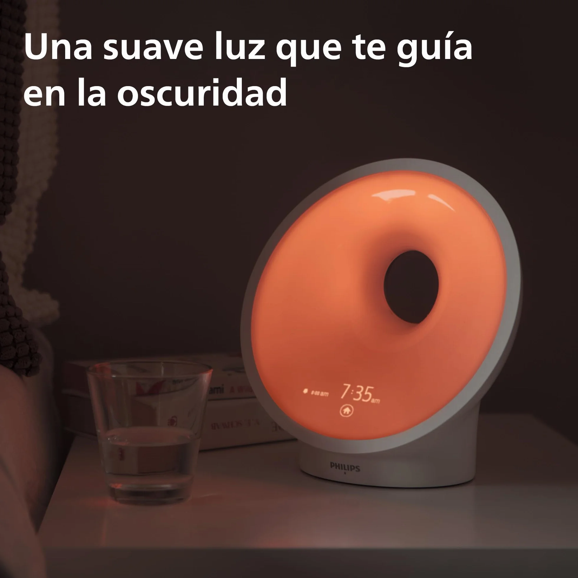 Philips HF3651/01 Wake-up Light luz natural, radio FM, cargador móvil, plástico blanco 12x19x19 cm