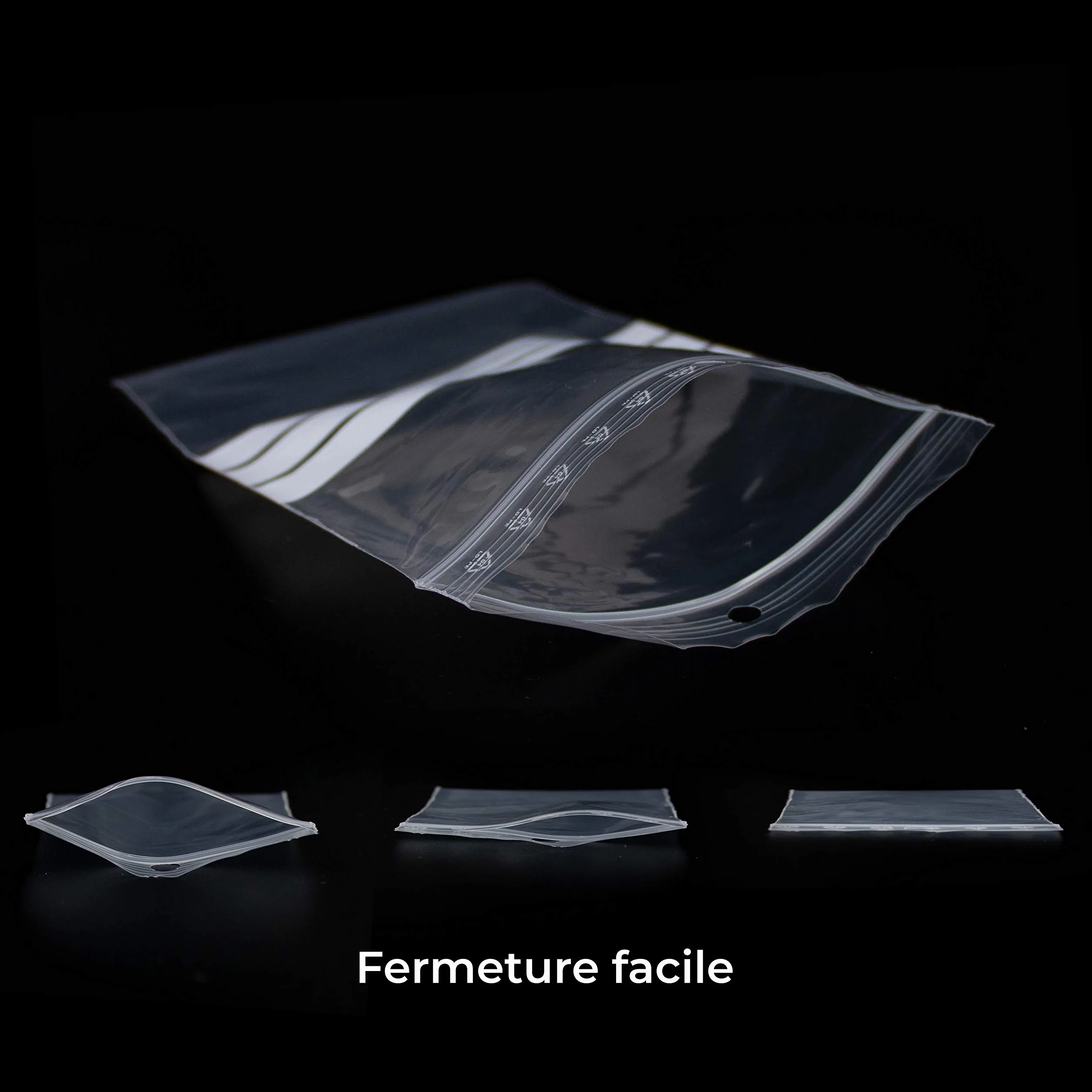 Bolsas transparentes con cierre zip, plástico apto para alimentos, 100 unidades, 12 x 18 cm