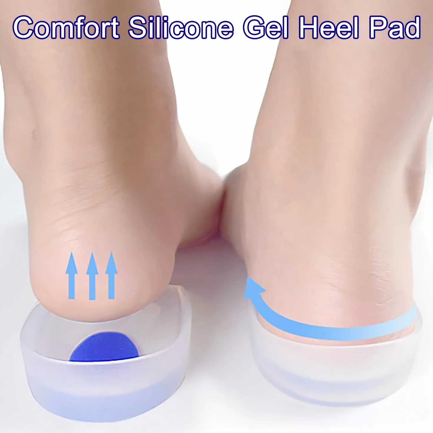 Taloneras Silicona Gel Plantillas de Talón para Fascitis Plantar Espolones Calcáneos (39-45)