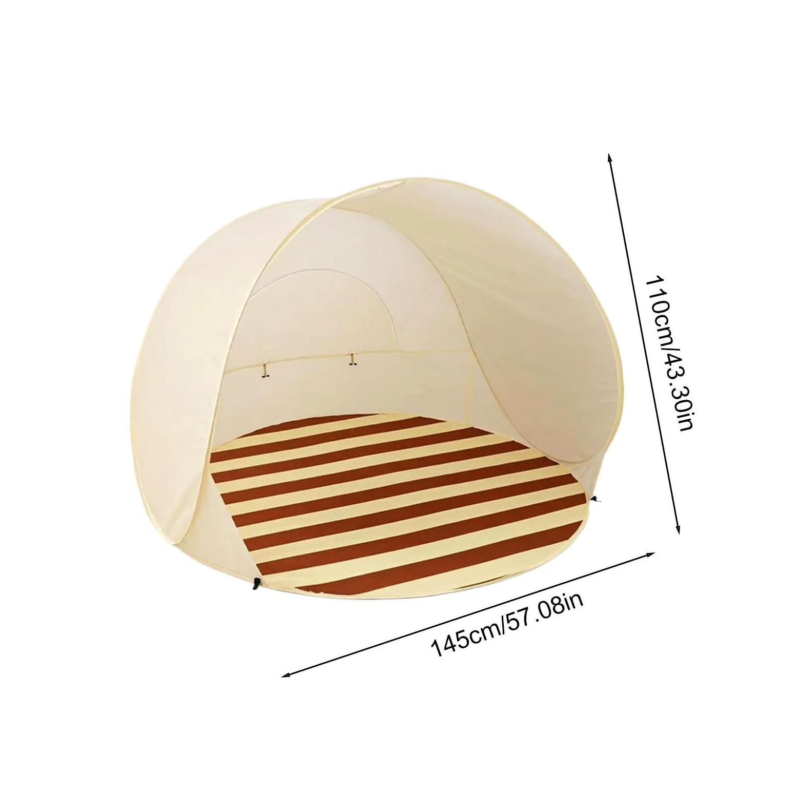 Tienda de Playa con protección Solar Impermeable y Plegable | para playa para 3 personas, camping, senderismo, viajes, aire libre, verano, parque, familia