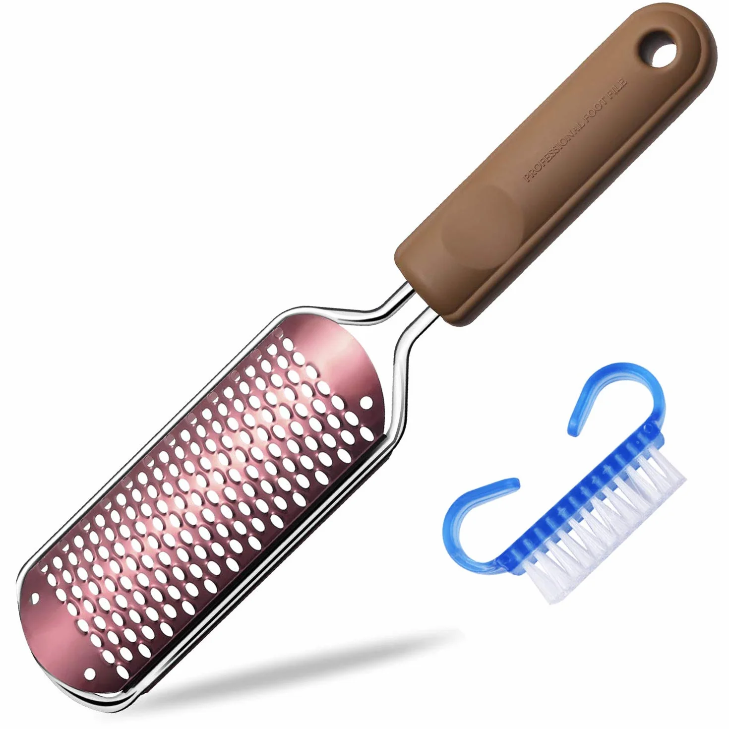 Lima de Pies Profesional Doble Cara Removedor de Callos para Pedicura - Oro Rosa