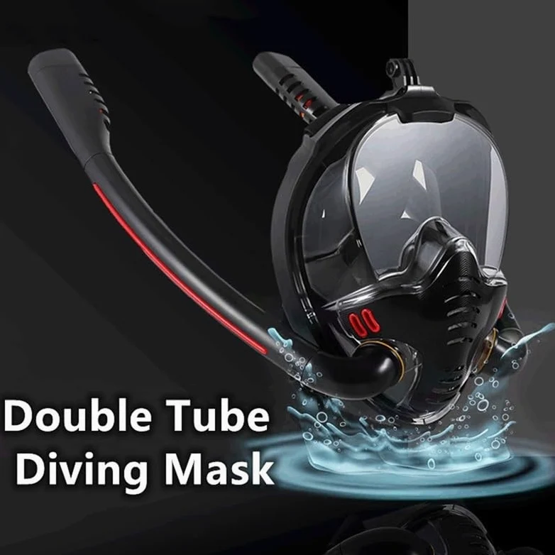 Máscara de snorkel panorámica Máscara de snorkel ajustable Máscara de buceo for snorkel for adultos Máscara de buceo con respiración libre Máscara de snorkel UV Antivaho Transpirable Visión clara Equi