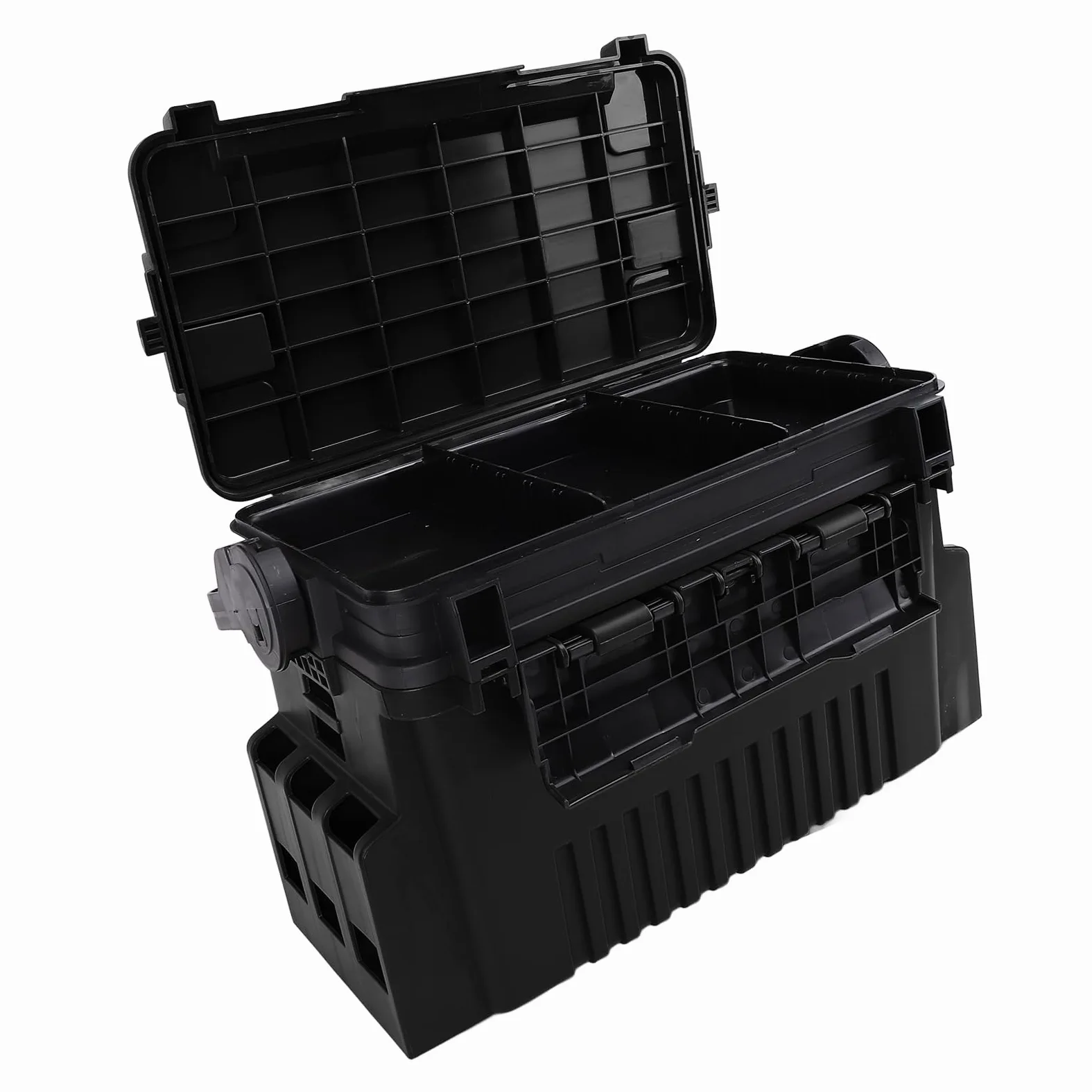 Caja de Aparejos de Pesca, Organizador de Almacenamiento con Divisores Extraíbles y Particiones Ajustables, Diseño de Múltiples Capas para Pesca en Mar y Roca