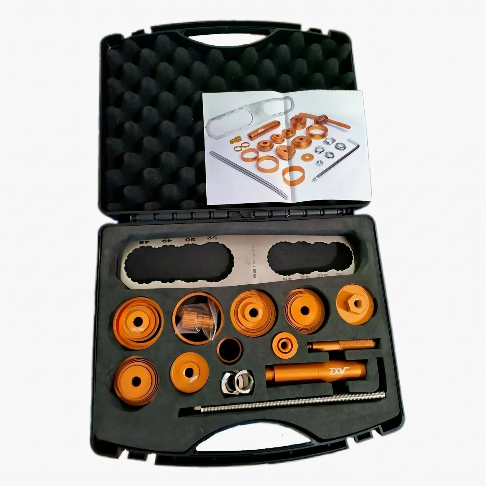 Milageto Herramienta Extracción Pedalier Anodizado Herramienta Soporte Inferior Compresor para Ciclistas, Dorado Con Caja De Herramientas