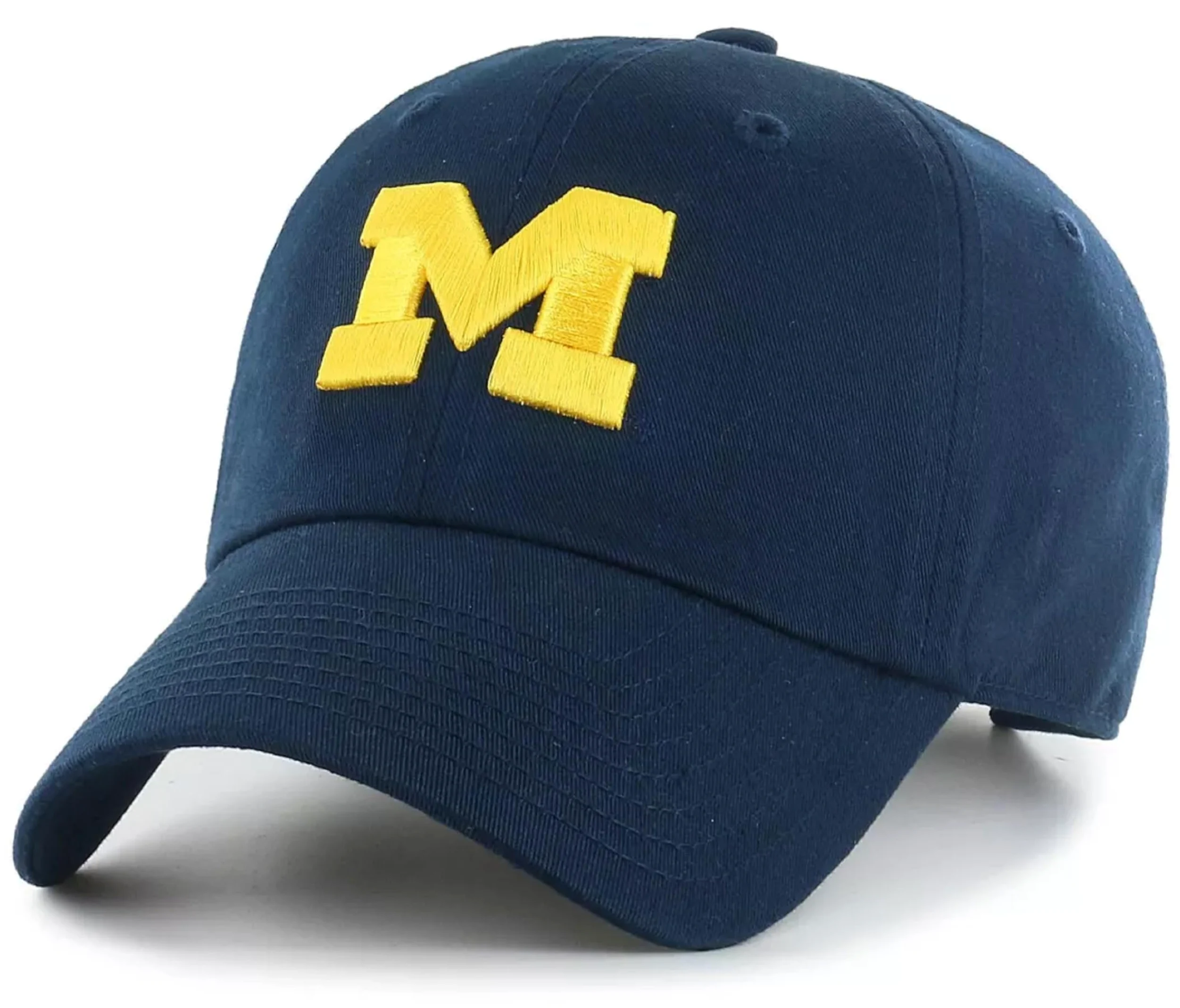 Gorra de limpieza con licencia oficial de la Universidad de Michigan, color azul marino, ajustable, con logotipo del equipo bordado, marino, talla única