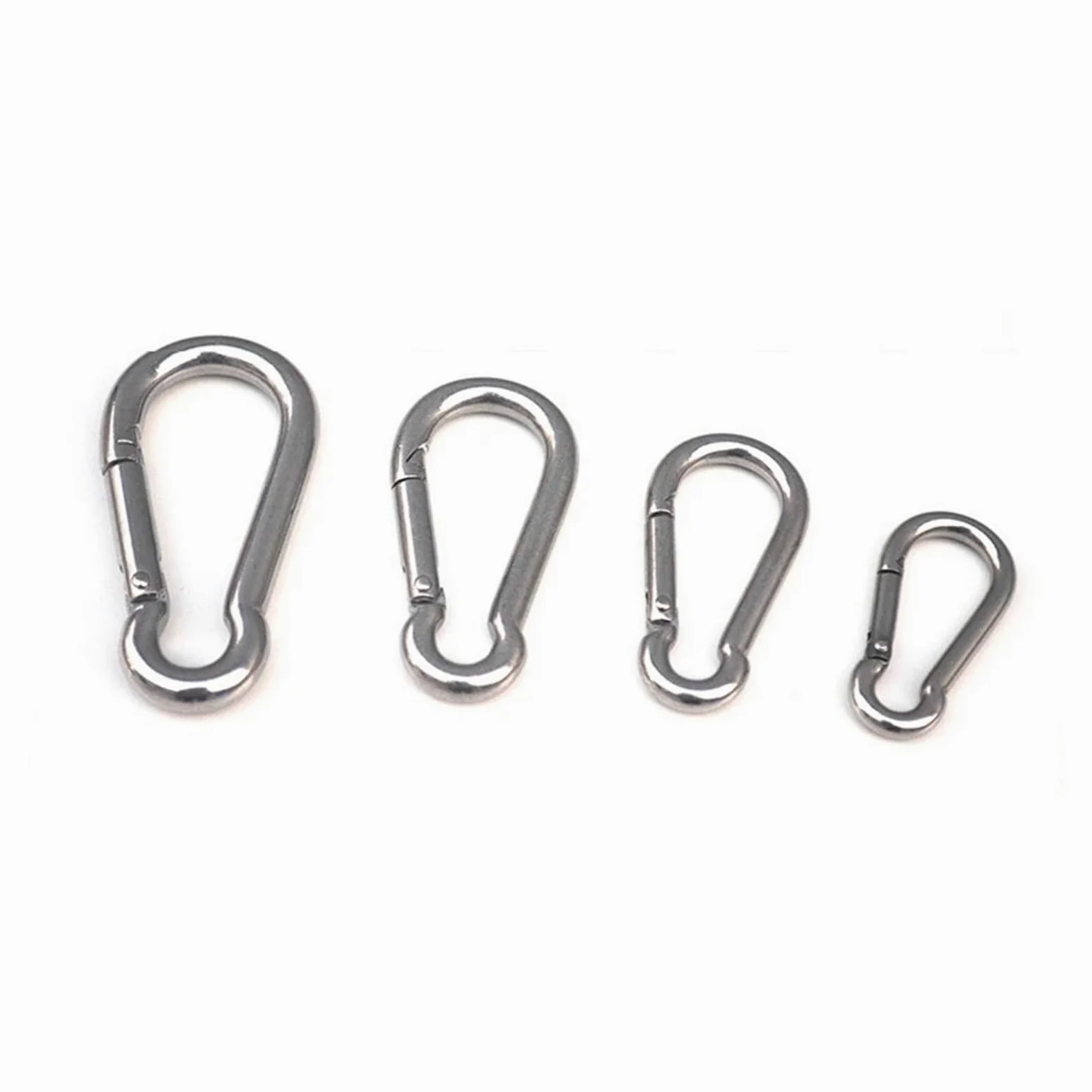 1 mosquetón de acero inoxidable 304/316, llavero con hebilla (M8 x 80 mm) para exteriores, camping y accesorios AR