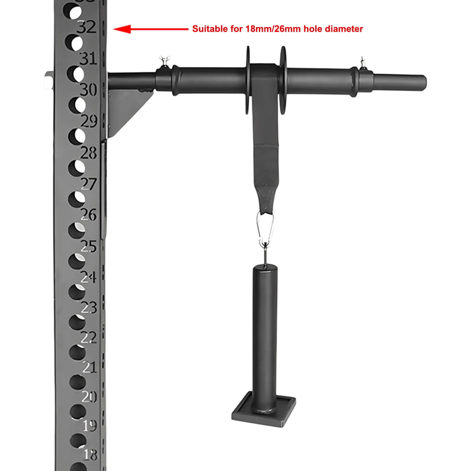 Rodillo de entrenamiento de antebrazo para bastidores de potencia, se adapta a tubos de 3 x 3 pulgadas, dispositivo de agarre de brazo para entrenamiento de fuerza y soporte de muñeca