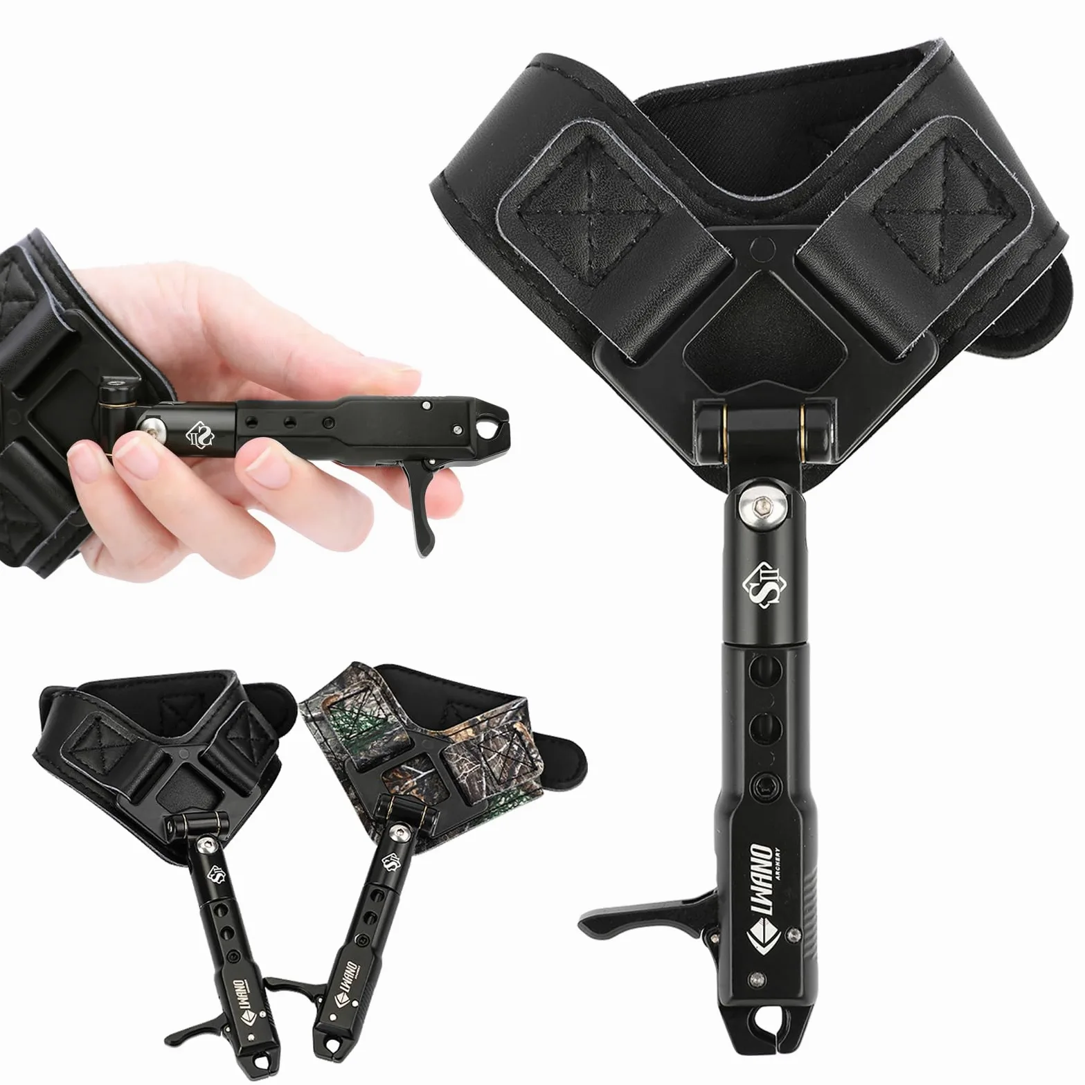 Ajustable Compound Arco Release Aid Trigger con la Correa de la Muñeca de la Hebilla Tiro al Arco Tirador Accesorios del Disparador