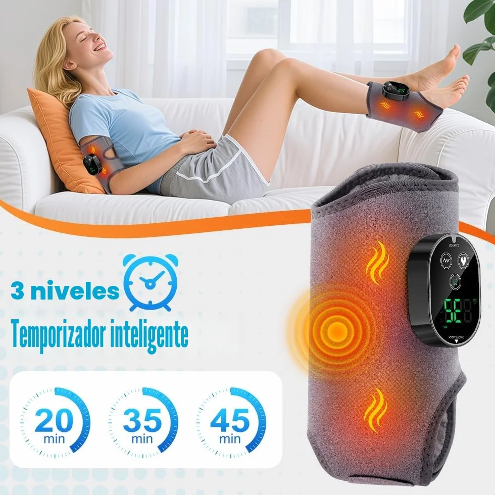 Masajeador de Pies Eléctrico 3 en 1 Inalámbrico, 3 Modos, 6 Niveles de Calor, Temporizador