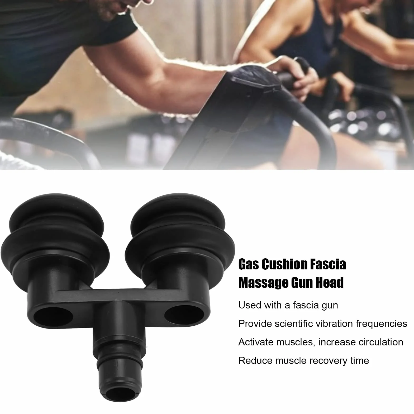 Cabezal de Pistola de Masaje Muscular, Cabezal de Masajeador de Fascia con Cojín de Gas Doble de 18 mm