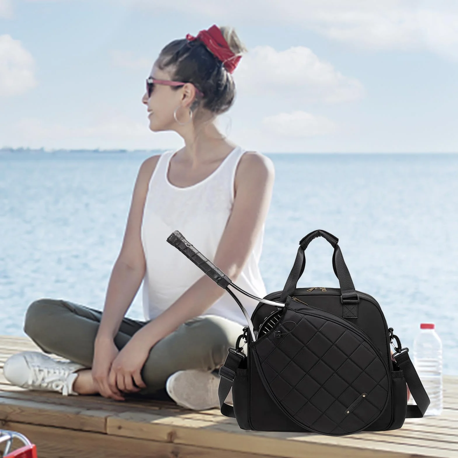 Bolsa para Raquetas de Tenis,Bolsas para Raquetas de Tenis para Hombres | Bolsa Cruzada de Tenis Impermeable | Bolsa portátil para Raqueta de Tenis, Bolsa de Tenis para Adultos para Raquetas