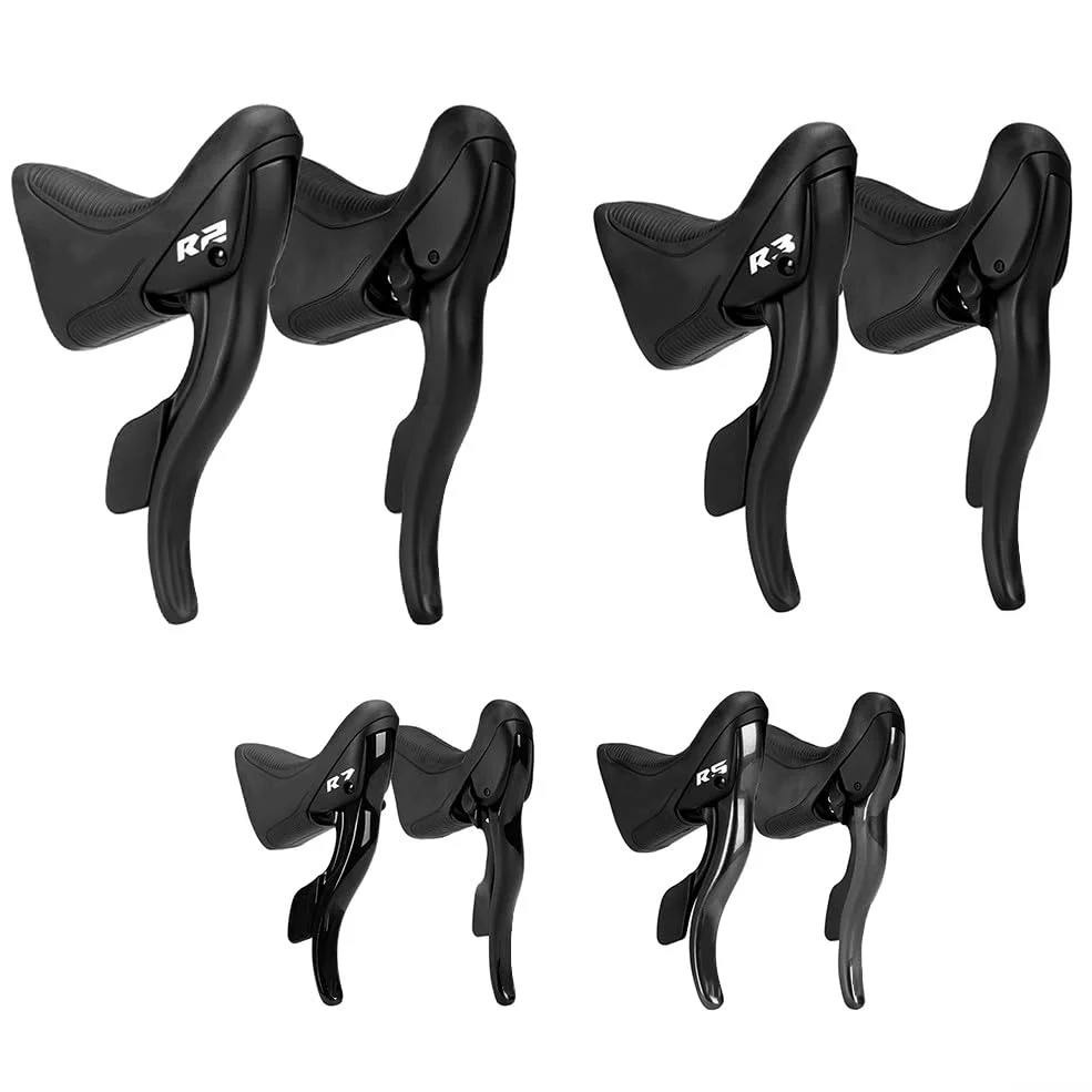 Para LTWOO R2 R3 R5 R7 Kit de palanca de cambios de bicicleta de carretera Aleación de aluminio y ABS Juego de palanca de cambios de bicicleta con cables para transmisión de 7 a 9