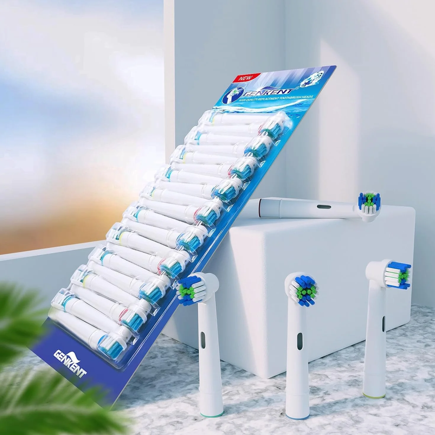 GENKENT Recambios Cepillos Cabezas de Dientes Compatibles con Oral B Braun, 20 Piezas Profesionales para Repuesto de Oral B Pro Series 1/3