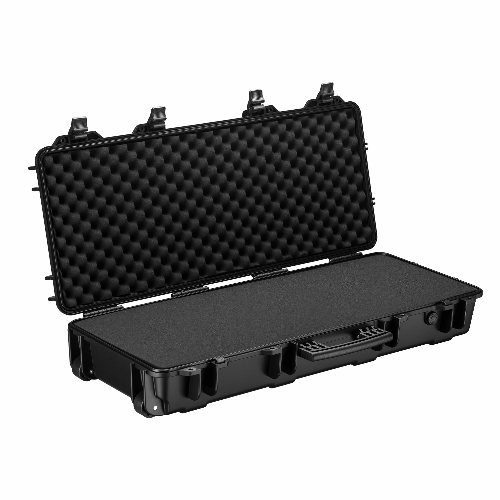 WilTec Maletín para Armas largas 97.8 x 42 x 17.3 cm con Espuma pre-Cortada Compacto y Ligero de PP para Transporte Seguro de Rifles y escopetas con asa ergonómica