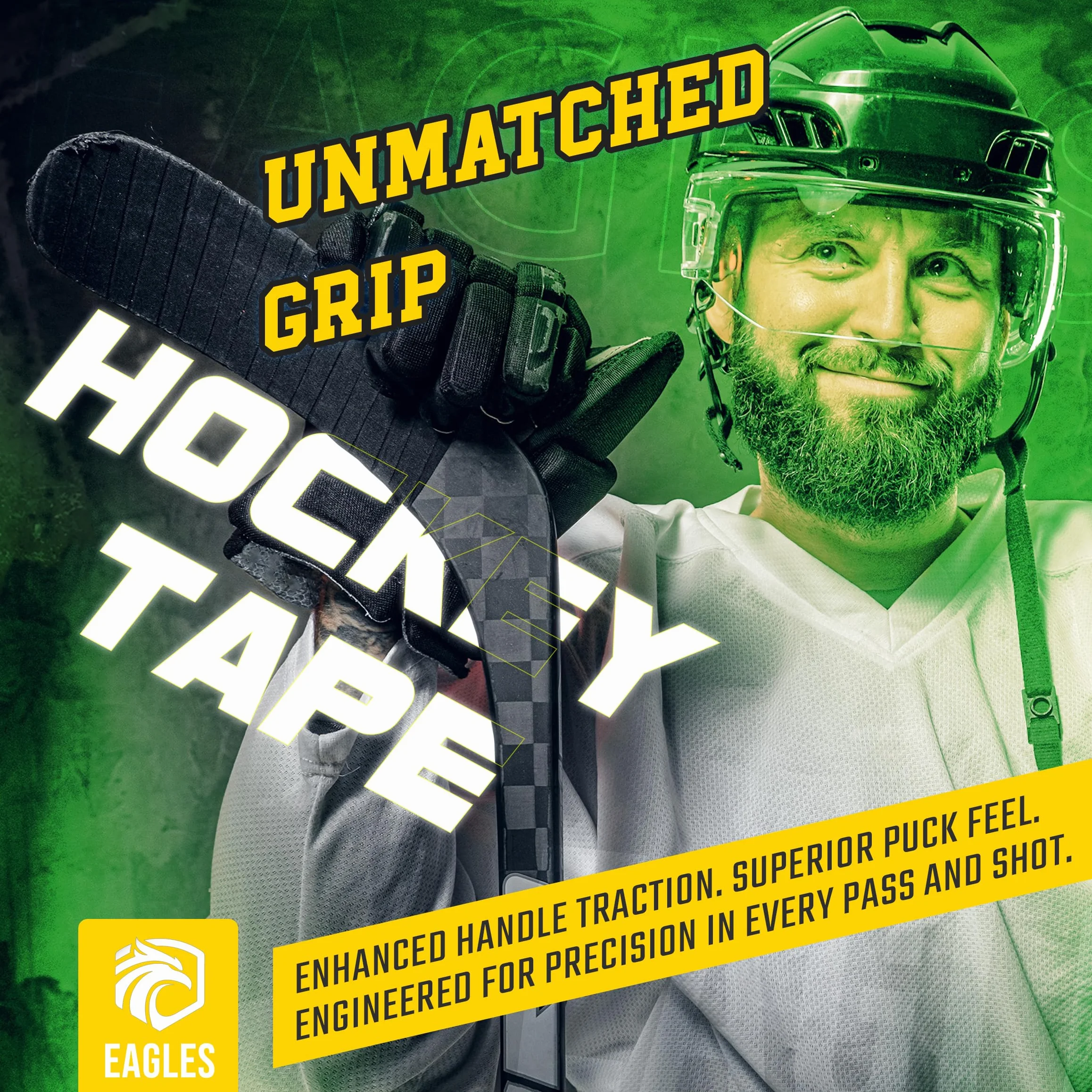 EAGLES Rollo de cinta de tela multiusos para hielo y rodillo, hoja de palo de hockey y protector de manga, agarre fuerte para bate de béisbol Lacrosse - regalos deportivos, accesorios, equipo, equipo