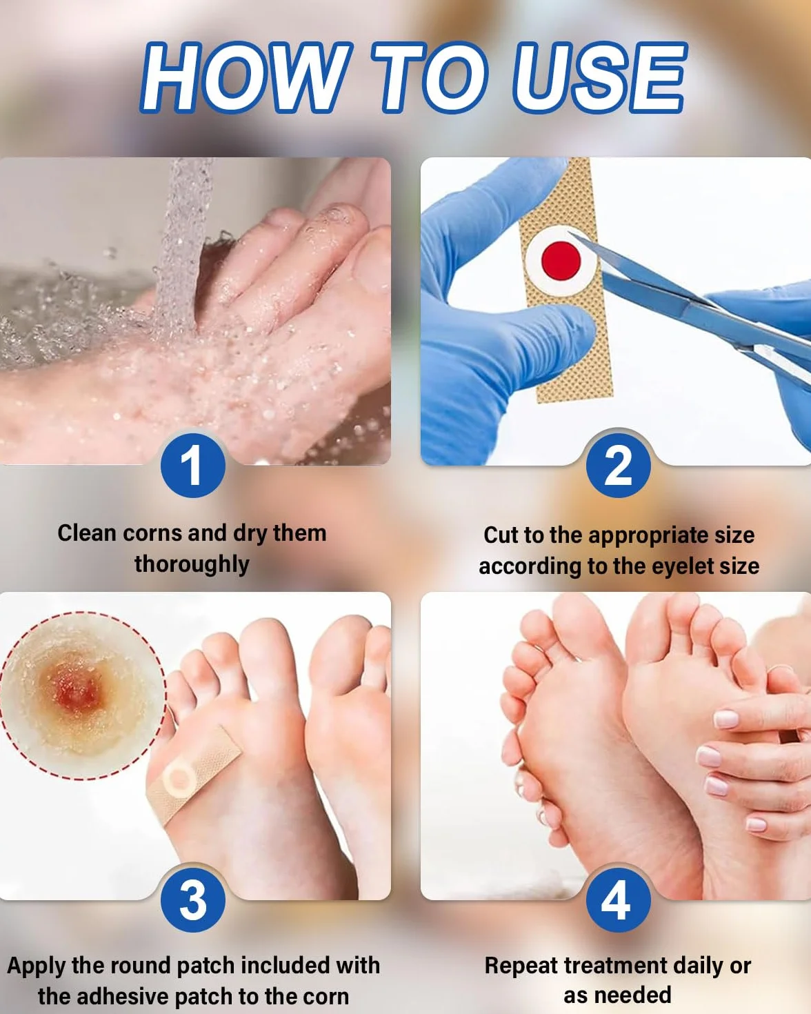 Almohadillas Quita Verrugas Protectores Cuscinetes Suaves, Alivio Dolor Verrugas Callos Pies Protección Diaria