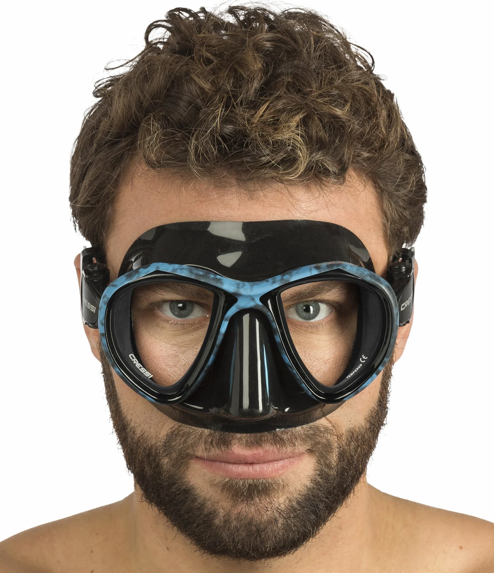 Cressi Máscara de bajo Volumen para fotógrafo de Buceo Libre para Adultos con Falda de Silicona - Calidad Metis Desde 1946
