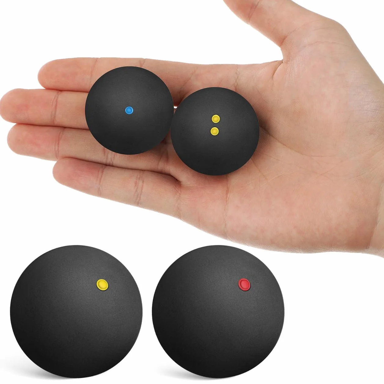 Kisangel 4 bolas de squash 45 mm alta elasticidad entrenamiento competitivo