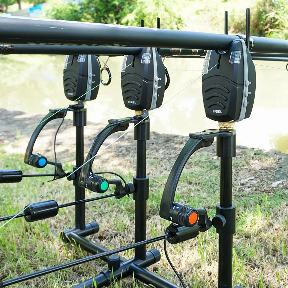 Hirisi Tackle - Juego de alarma de pesca inalámbrica con 1 receptor y 4 alarmas de mordida para pesca, día y noche