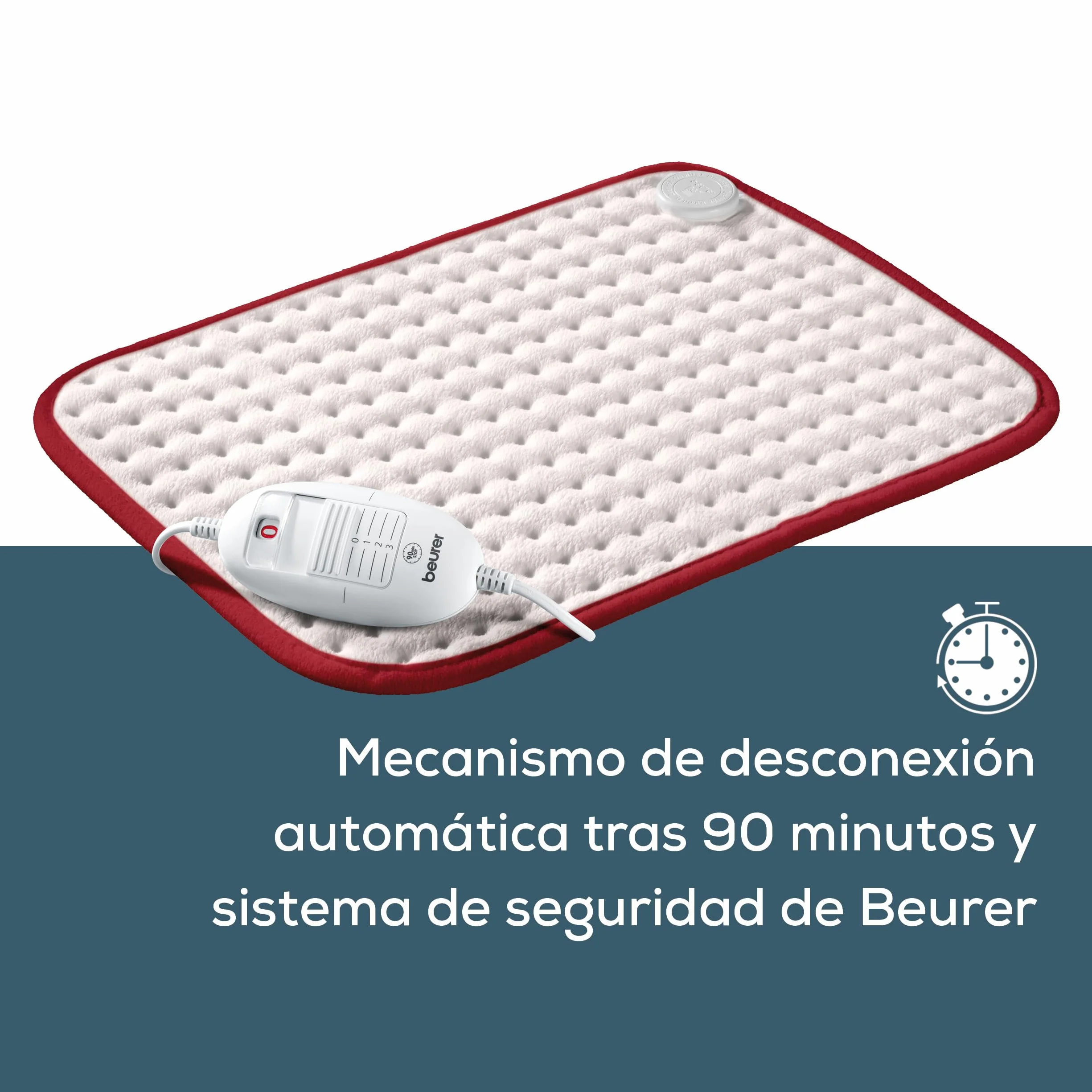 Beurer HK Comfort Almohadilla eléctrica esterilla térmica 44 x 33 cm 3 niveles apagado automático 90 min