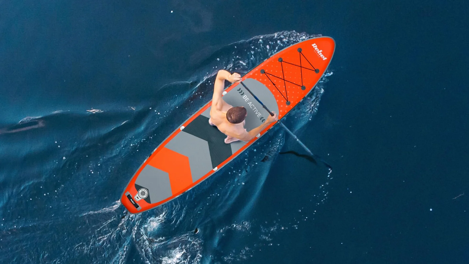 Rebel Electro Tabla de Sup Inflable con Asiento de natación Drop-Stitch 350 cm Kit de Paleta Bomba Mochila RBA-4501-OR