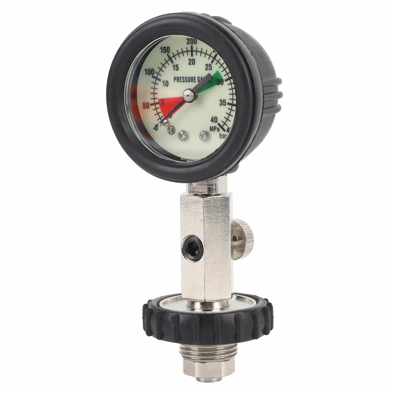 GOWENIC Manómetro de Buceo, Diseño Ligero de Alta Precisión para Seguridad de Buceo, Acero Inoxidable