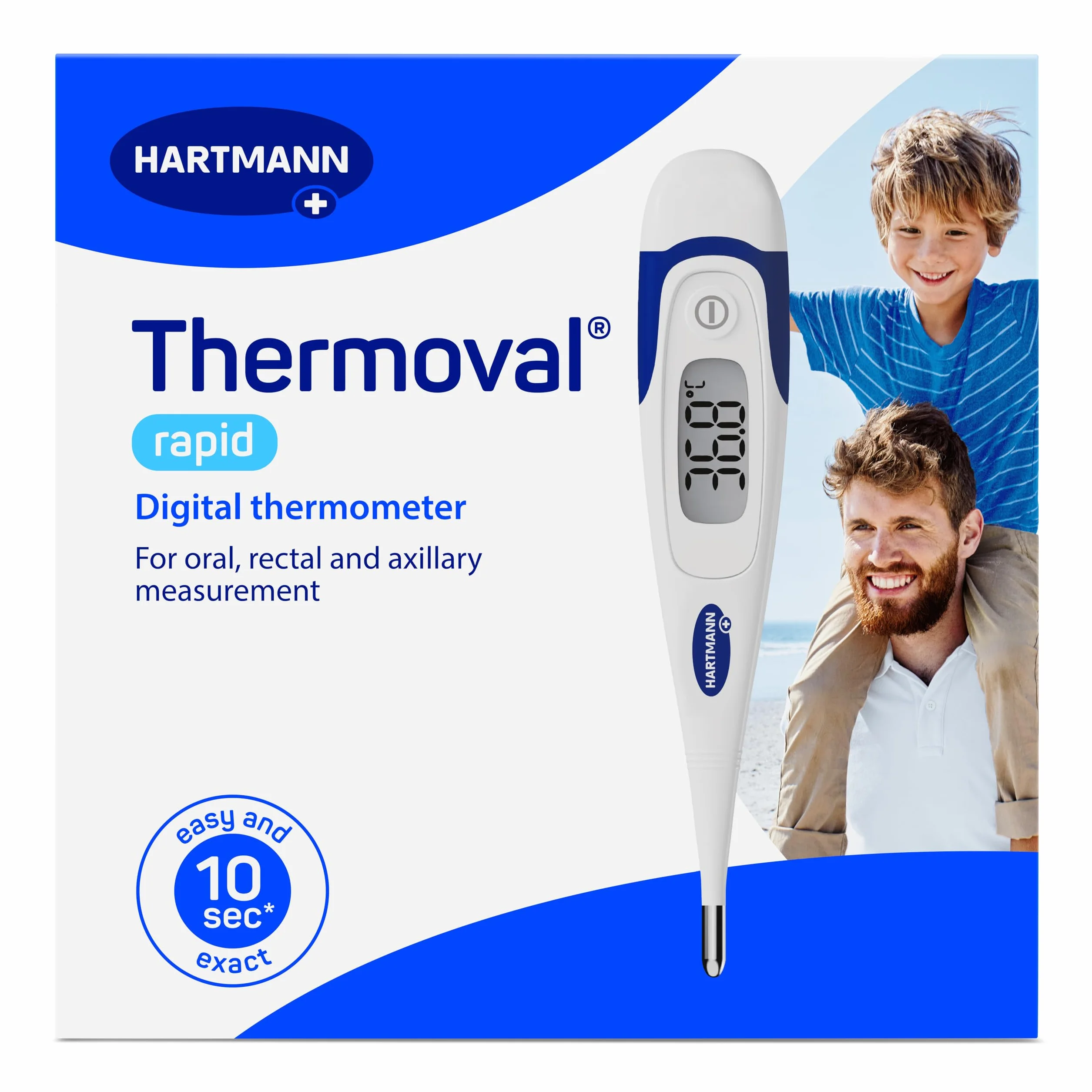 Thermoval Rapid Termómetro médico electrónico para medir temperatura niños bebés adultos