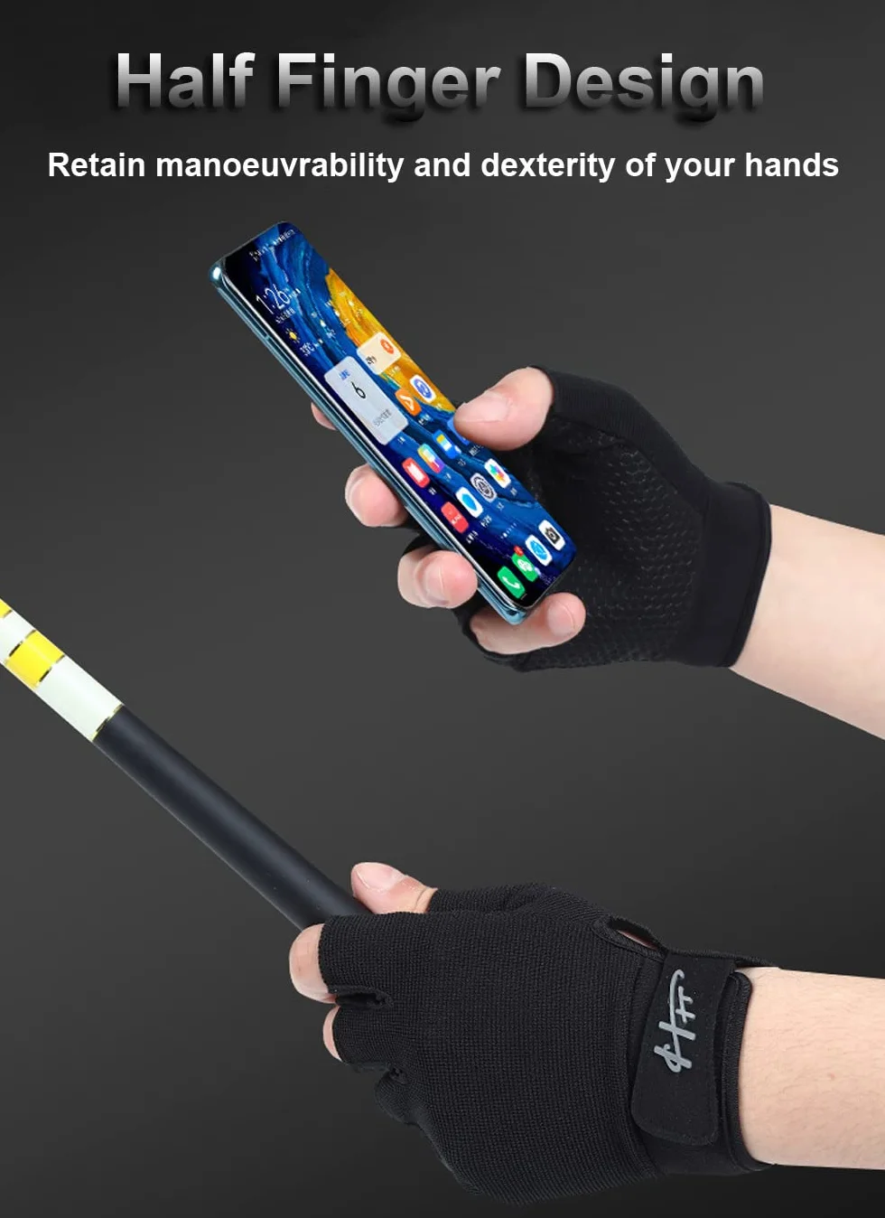 SUJAYU Guantes sin dedos, guantes de pesca, guantes de remo, guantes de vela, guantes de remo, guantes de kayak, guantes de agua, guantes deportivos, guantes de pesca para hombres y mujeres (gris, S)