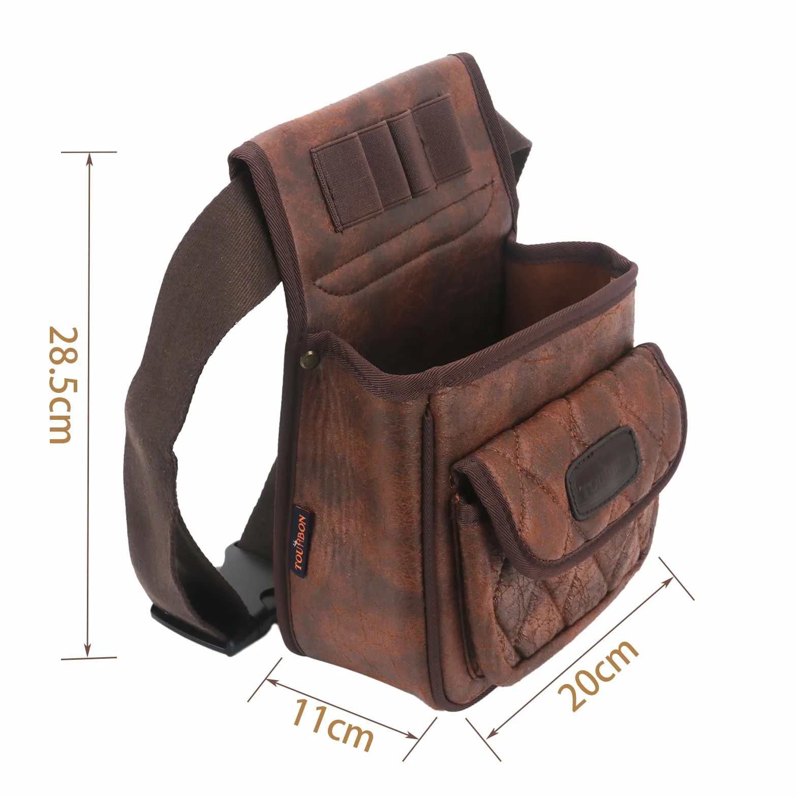 TOURBON Sporting Arcillas Tiro Cuero 50+ Cartucho Shell Bolsa Cintura Munición Bolsa
