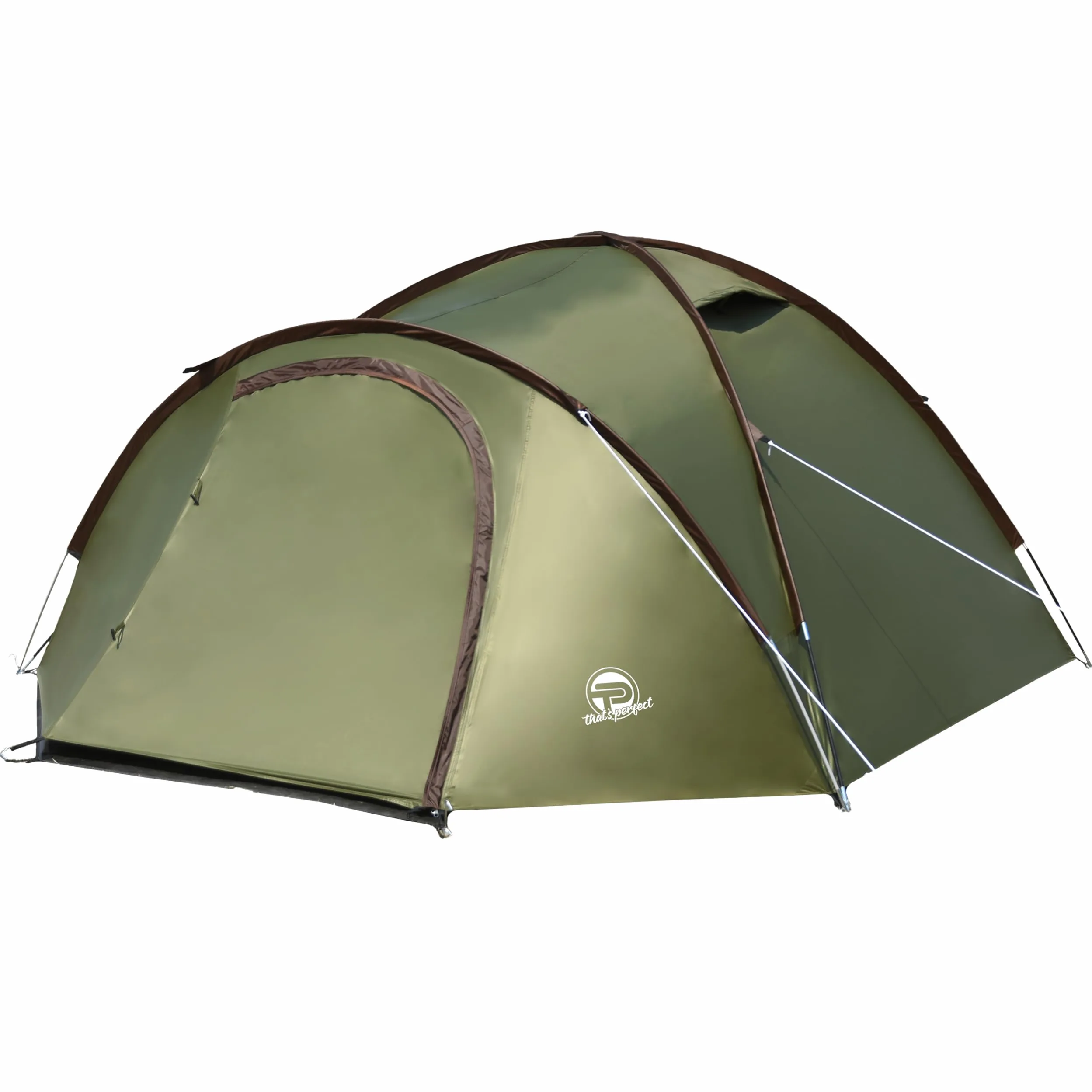 Tienda de campaña 3-4 Personas, Doble Pared, Ligera e Impermeable; Interior Oscuro, mosquitera, Cuerdas Fluorescentes, piquetas reforzadas, vestíbulo con Lona y Bolsa de Transporte