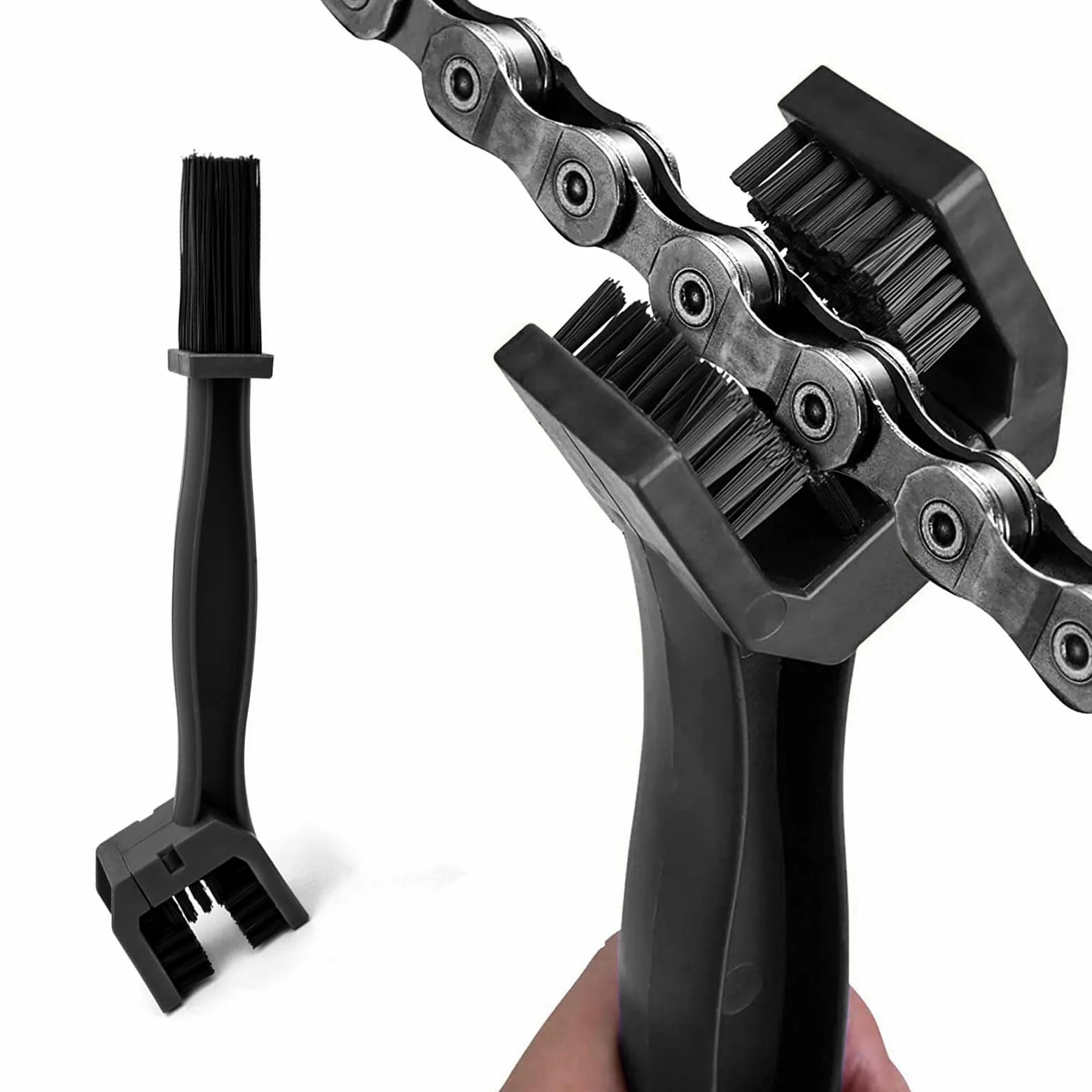 Ziciner Cepillo de cadena de bicicleta para motocicleta, herramienta de limpieza de cadena y rueda, limpiador de cadena y engranajes, arandela de cadena de bicicleta para cadena de bicicleta de