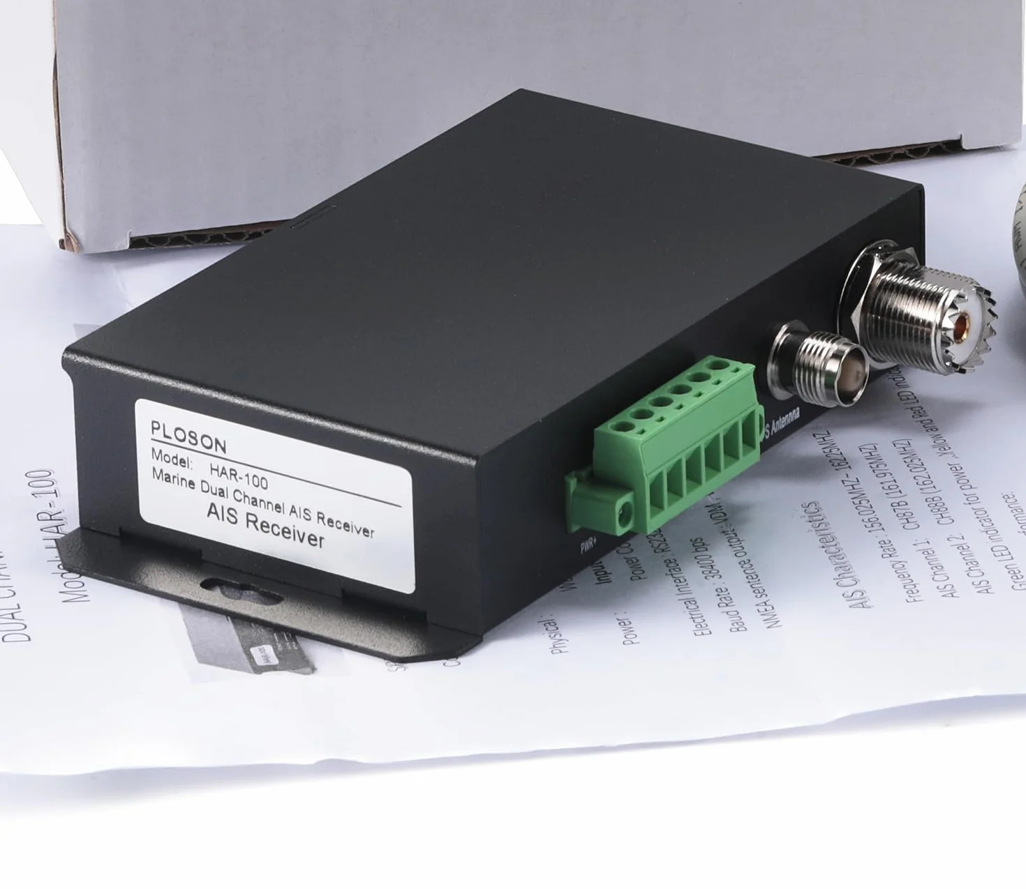 Receptor AIS HAR-100 con interfaz RS232/RS422, receptor AIS de doble canal, receptor GPS sensible y preciso para navegación marina y seguridad