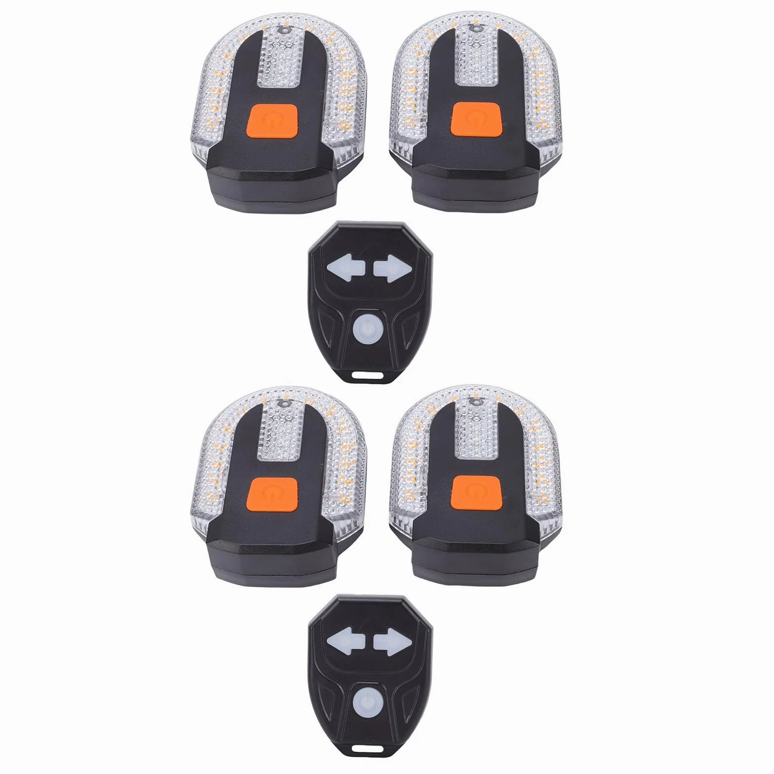 Señales de para Bicicleta, Luces Traseras LED Recargables por USB con Control Remoto, Paquete de 4 ABS, 5 Modos, Alerta Audible de Visibilidad de 150 M para Bicicletas de Montaña y
